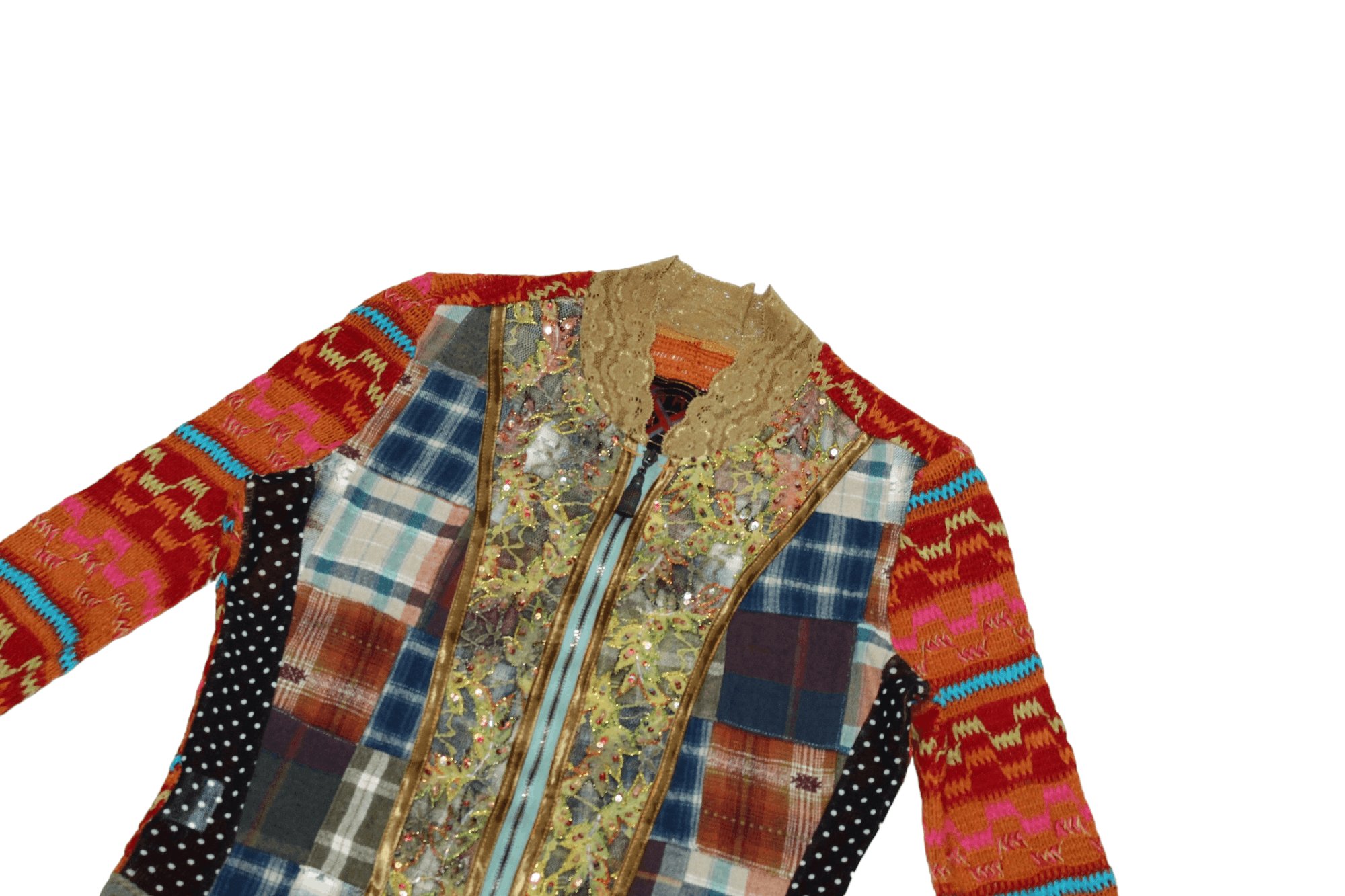 Beauty Beast 🔥🔥🔥 WooXoom Paris 1990s Patchwork Zip Up Cardigan Size M / US 6-8 / IT 42-44 - 3 Thumbnail
