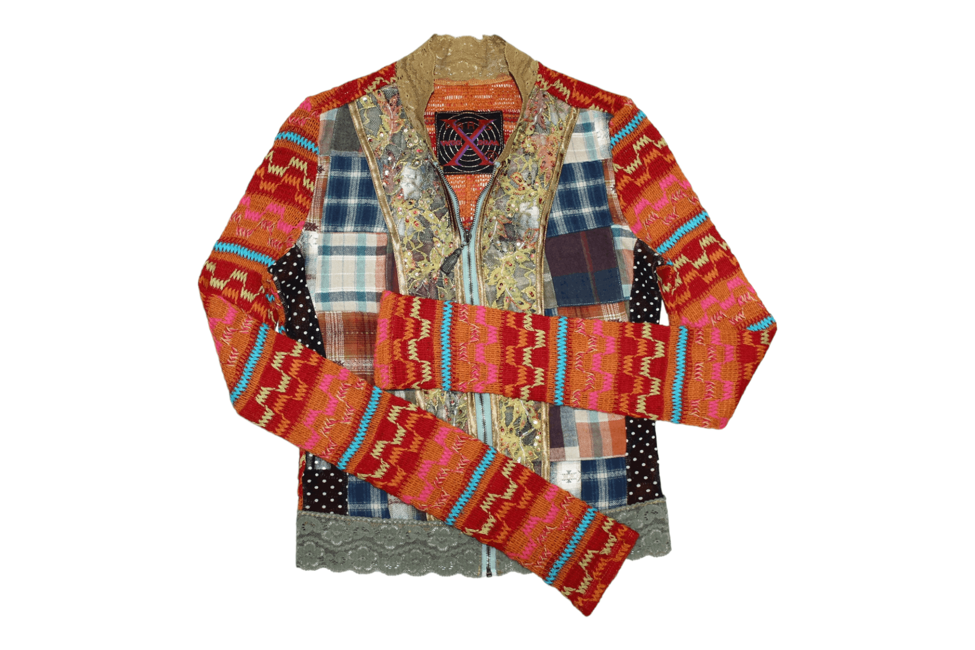 Beauty Beast 🔥🔥🔥 WooXoom Paris 1990s Patchwork Zip Up Cardigan Size M / US 6-8 / IT 42-44 - 9 Thumbnail