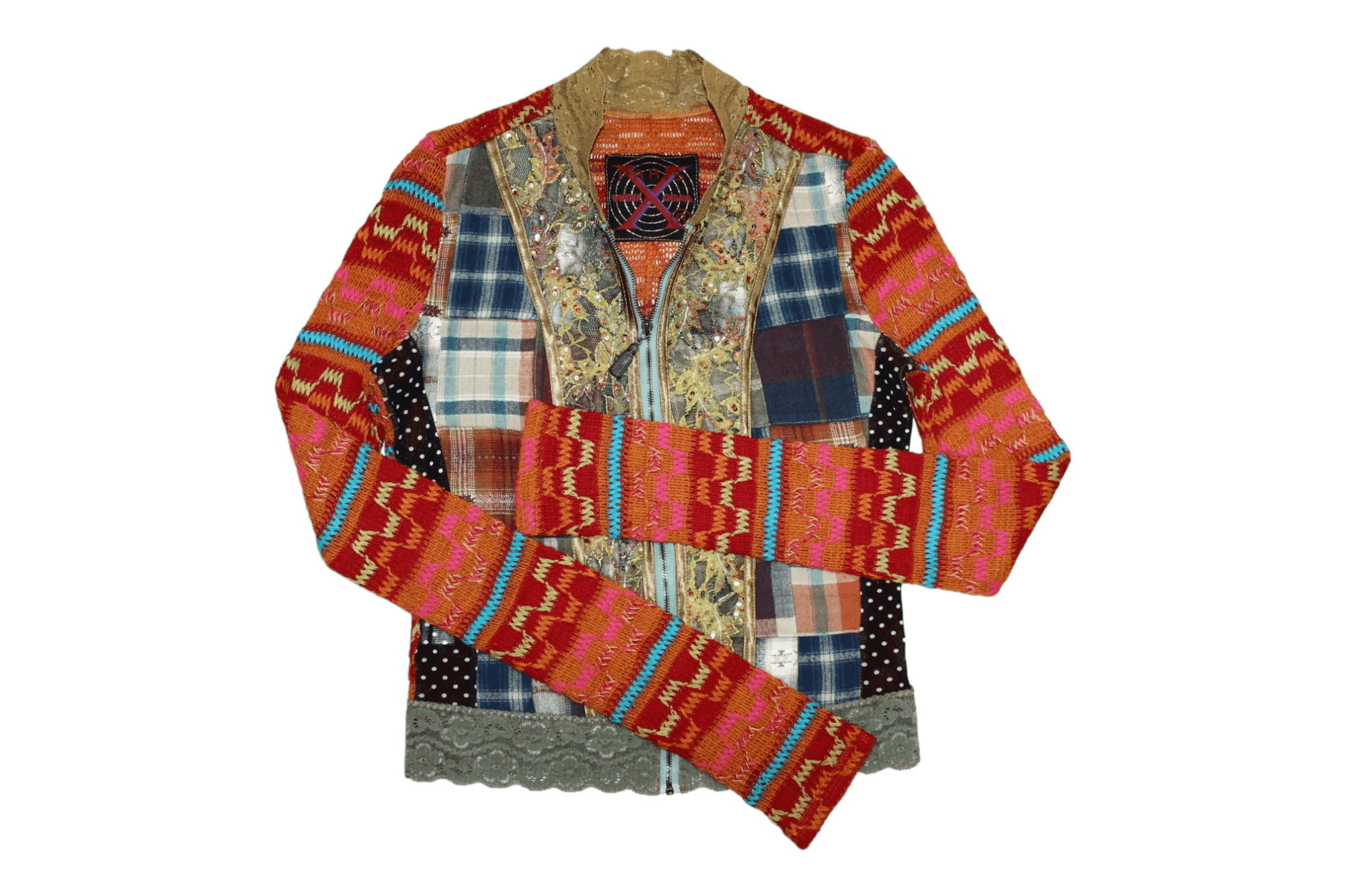 Beauty Beast 🔥🔥🔥 WooXoom Paris 1990s Patchwork Zip Up Cardigan Size M / US 6-8 / IT 42-44 - 1 Thumbnail