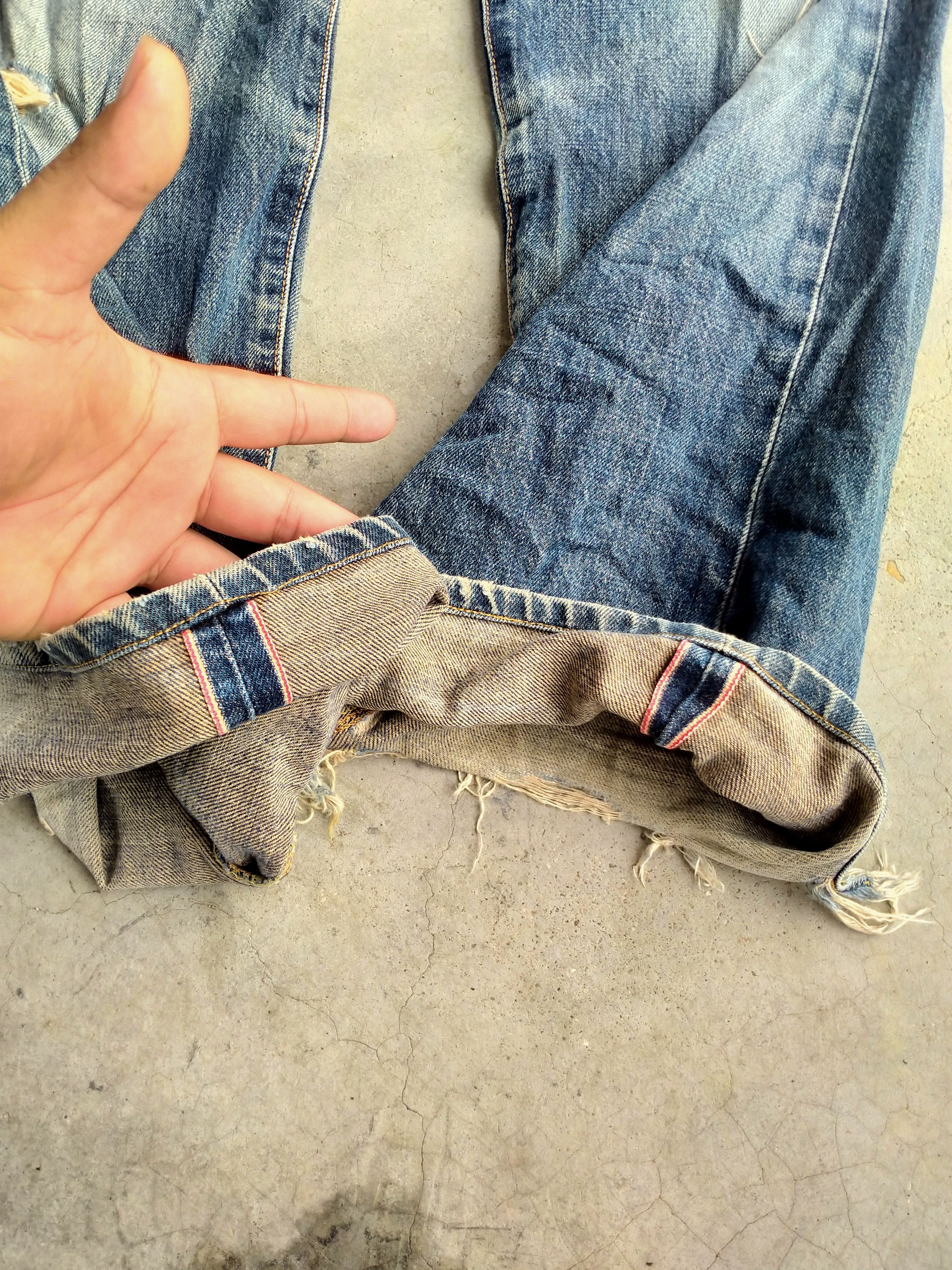 Edwin × Japanese Brand DISTRESSED EDWIN 505X SELVEDGE DENIM # Size US 32 / EU 48 - 5 Thumbnail