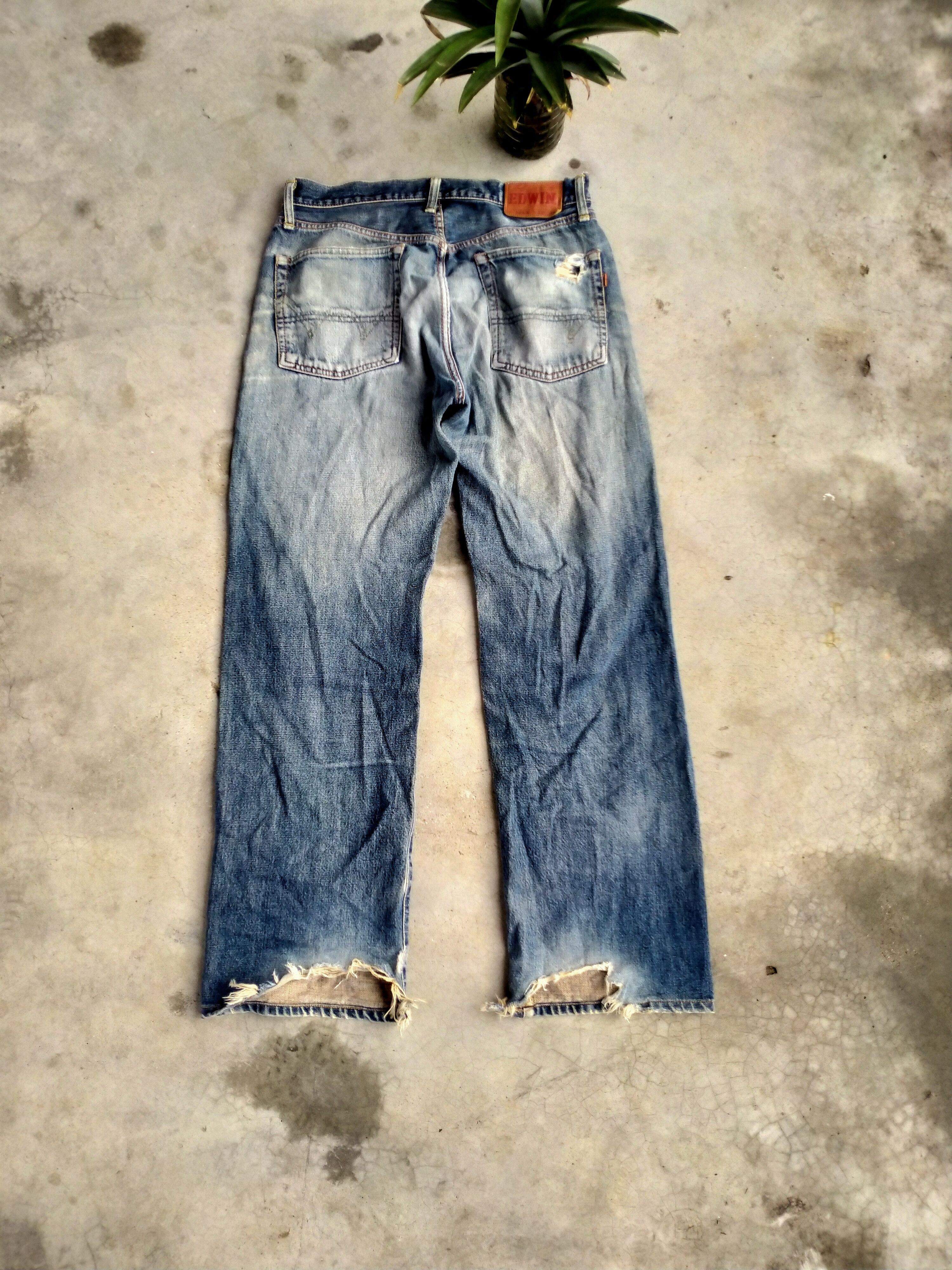 Edwin × Japanese Brand DISTRESSED EDWIN 505X SELVEDGE DENIM # Size US 32 / EU 48 - 12 Thumbnail