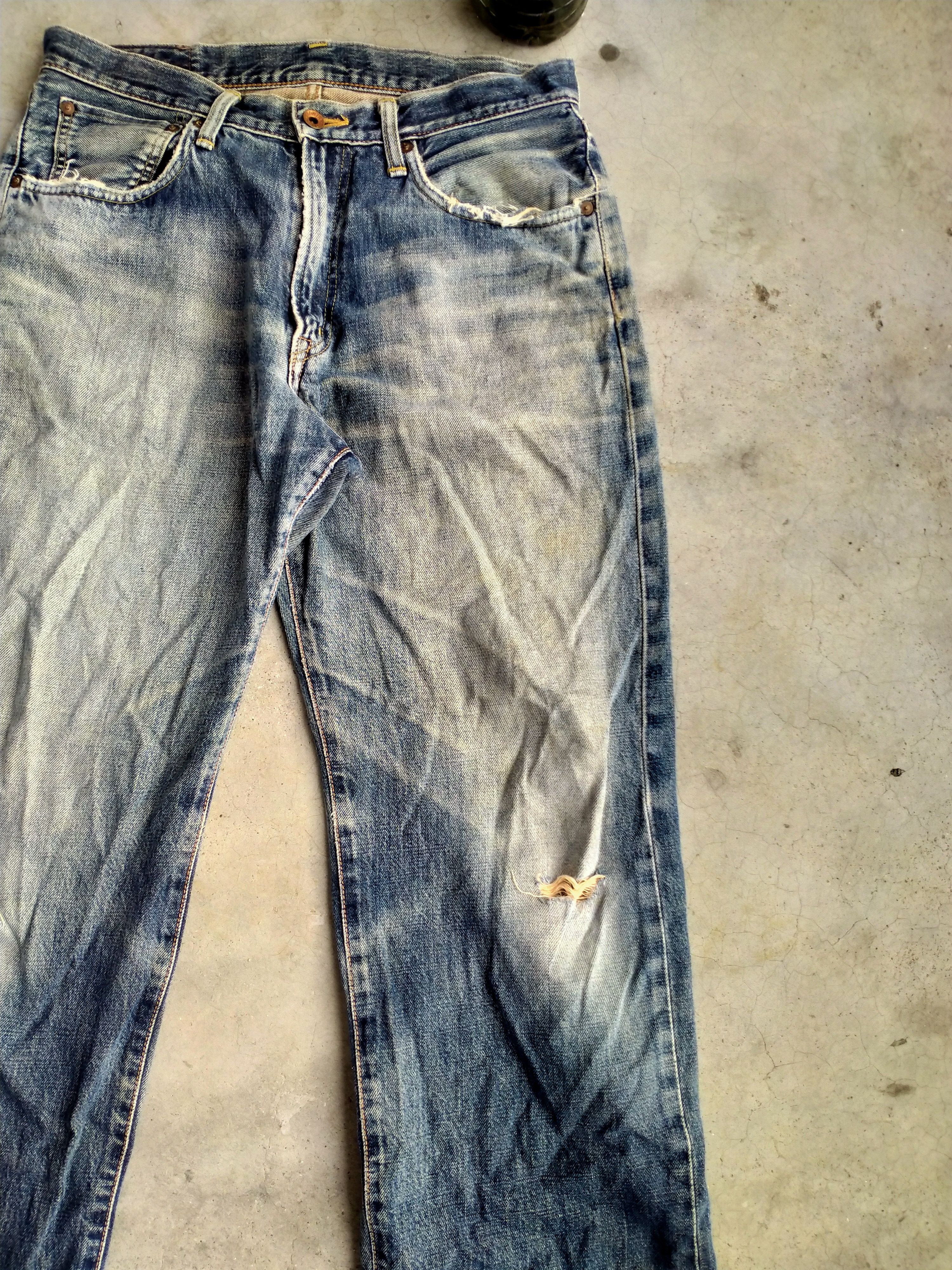 Edwin × Japanese Brand DISTRESSED EDWIN 505X SELVEDGE DENIM # Size US 32 / EU 48 - 4 Thumbnail