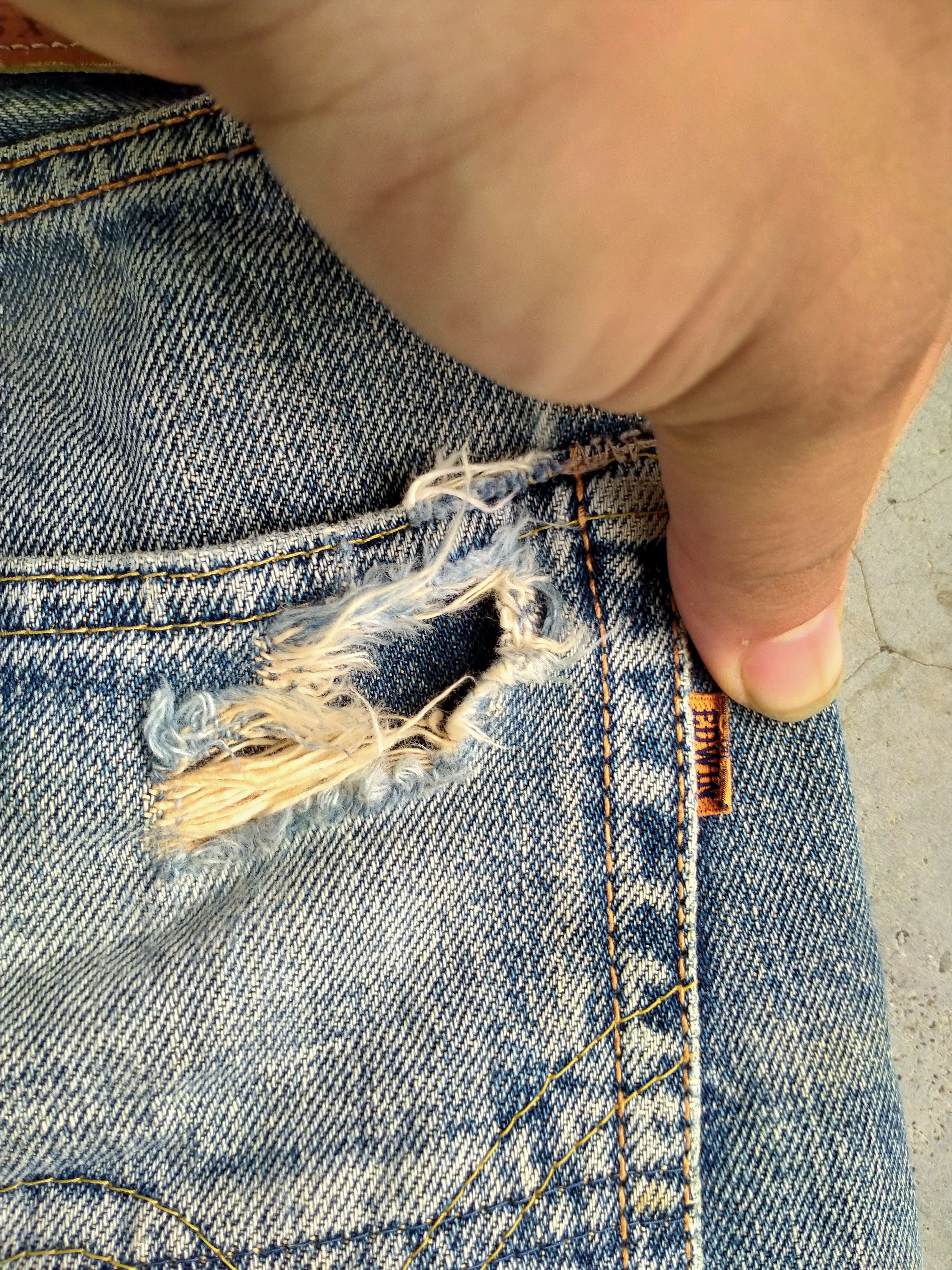 Edwin × Japanese Brand DISTRESSED EDWIN 505X SELVEDGE DENIM # Size US 32 / EU 48 - 9 Thumbnail