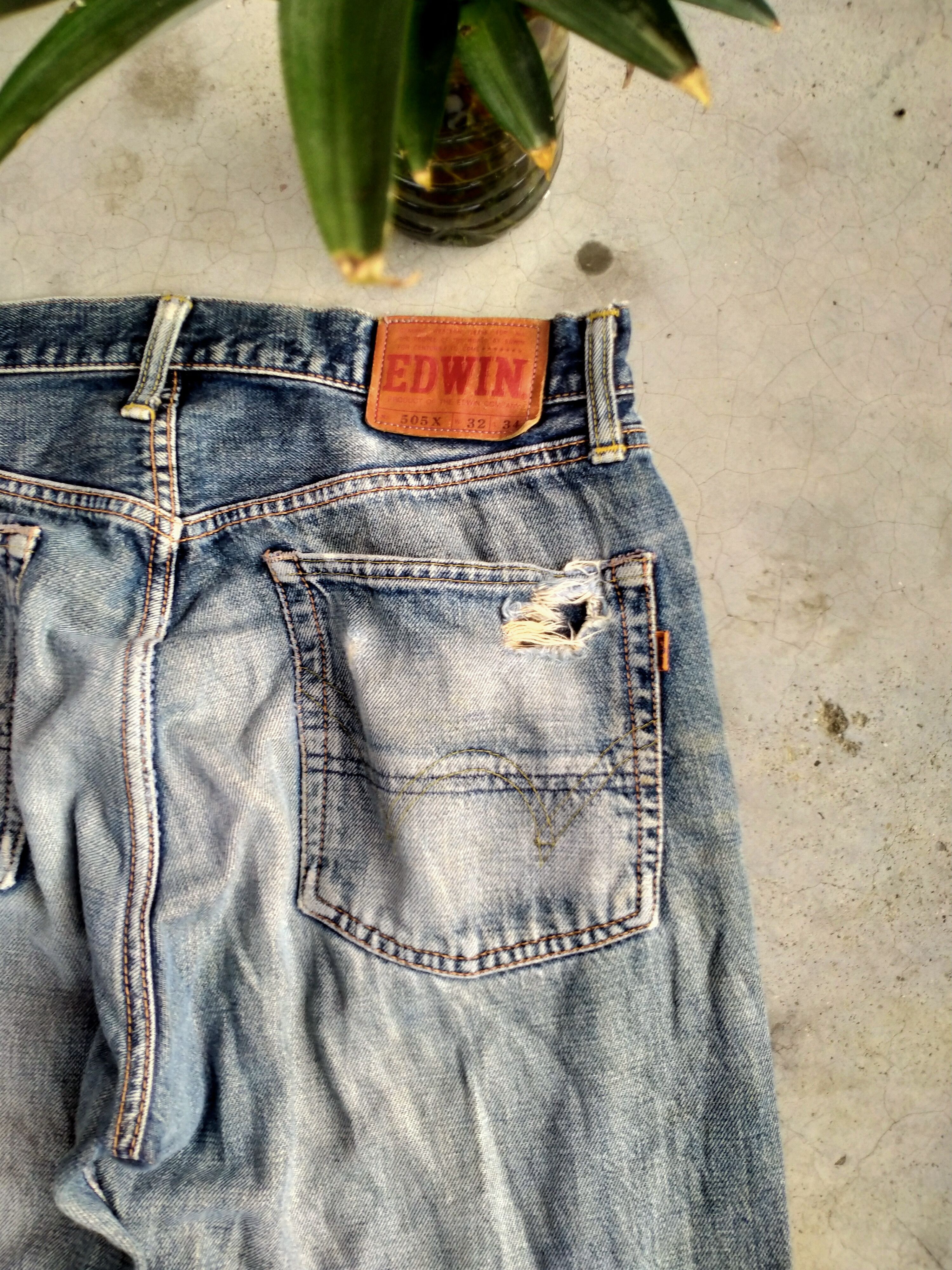 Edwin × Japanese Brand DISTRESSED EDWIN 505X SELVEDGE DENIM # Size US 32 / EU 48 - 10 Thumbnail