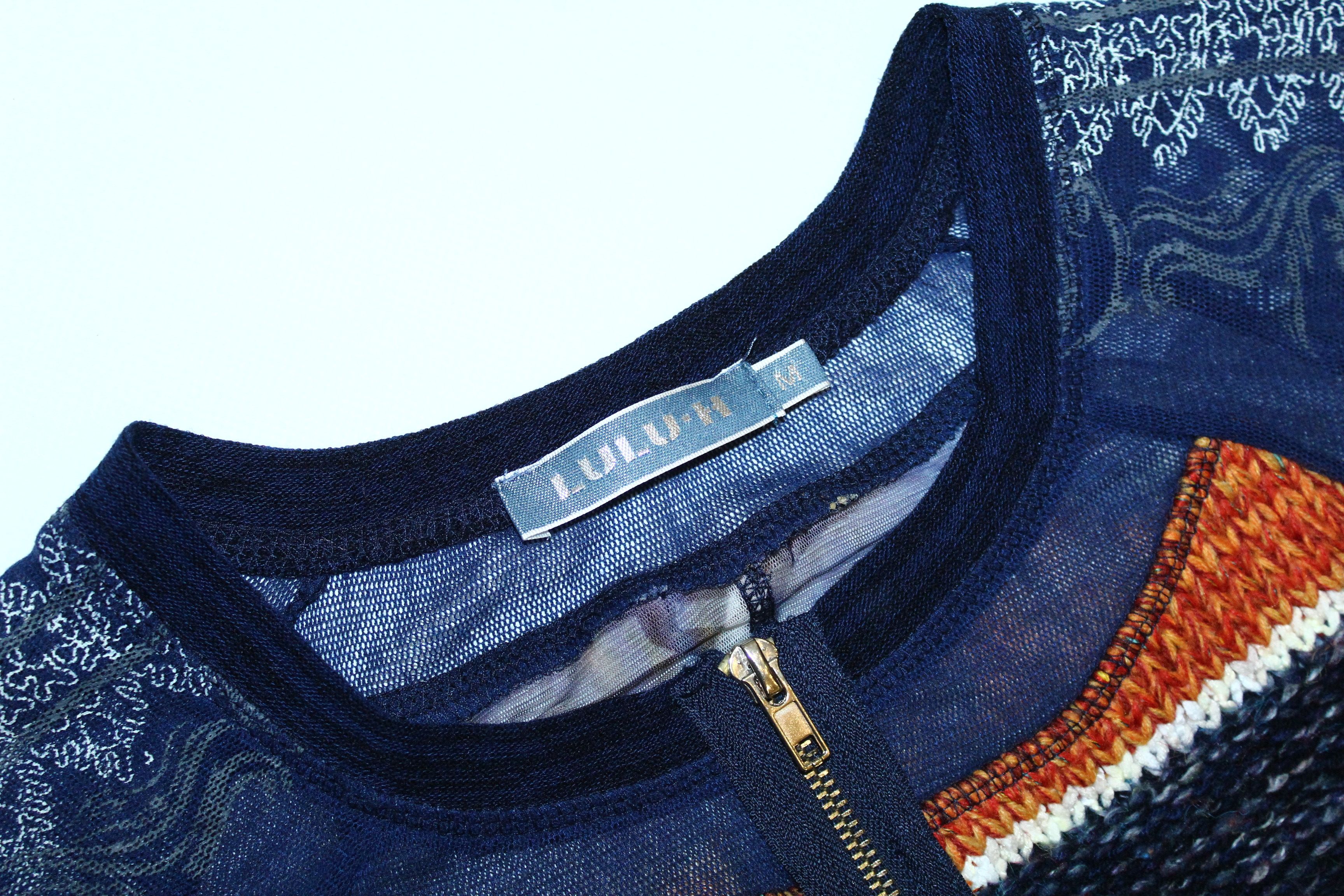 Beauty Beast 🔥VTG🔥 LULU-H Paris Lace Boho Knitted Zip Up Cardigan Size M / US 6-8 / IT 42-44 - 7 Thumbnail