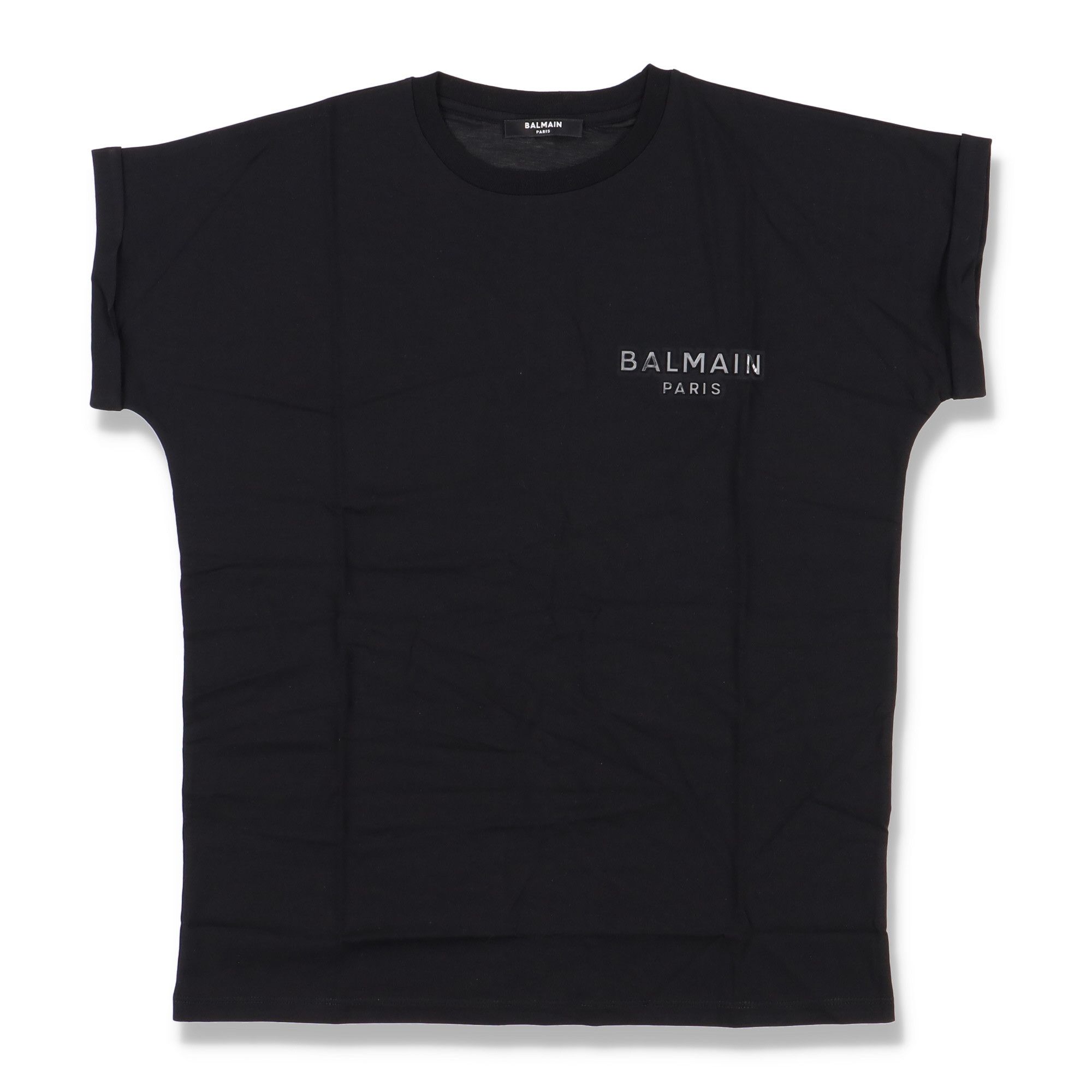 image of Balmain Black Metallic Chest Logo T-Shirt, Men's (Size XS)