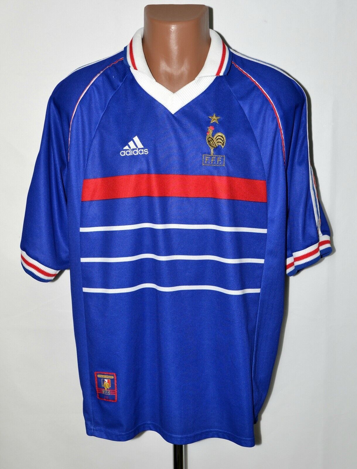 FRANCE 1998/2000 HOME FOOTBALL SHIRT ADIDAS SIZE L ADULT