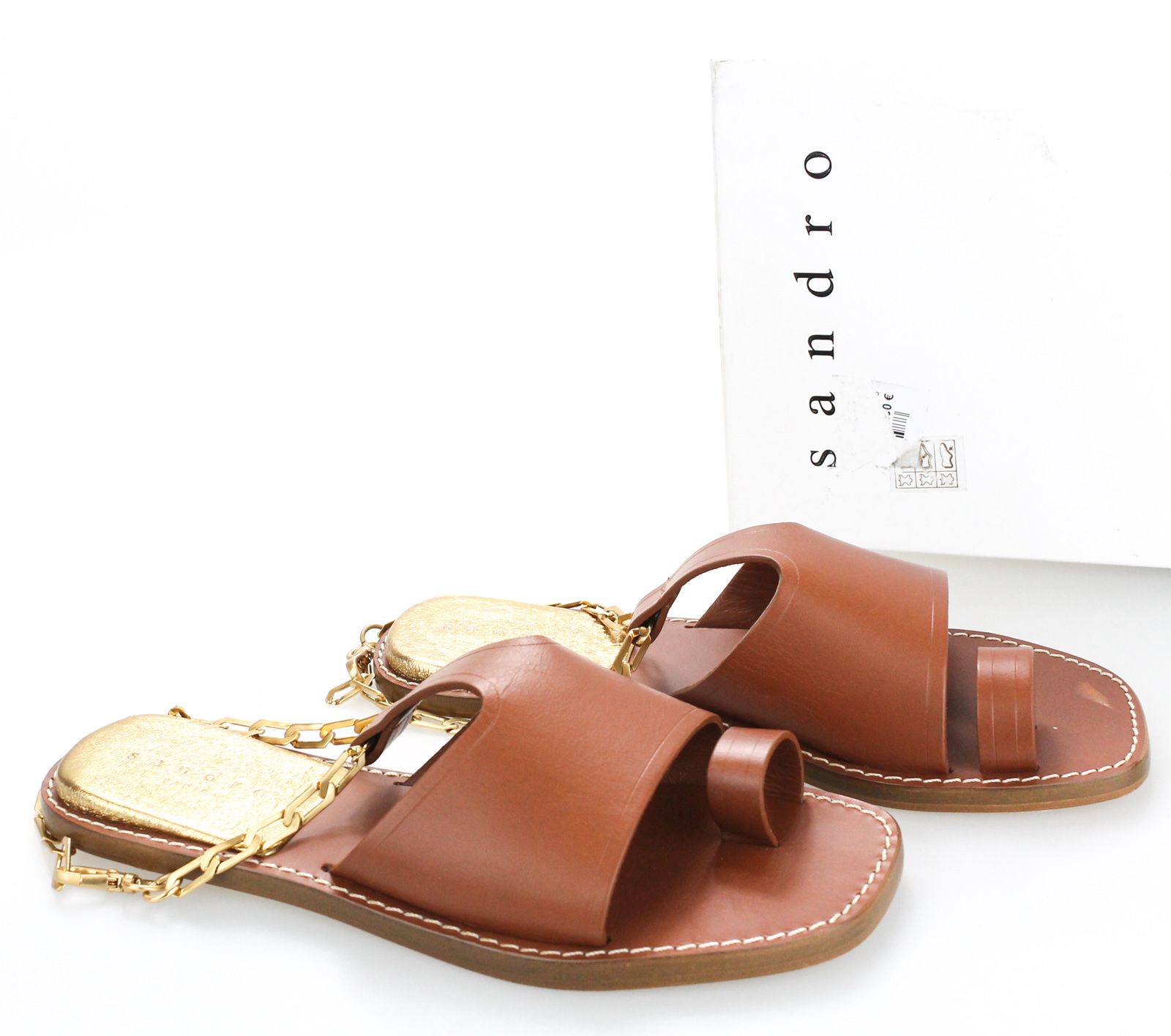 Sandro SANDRO Parma Camel Shoes Womens EU 36 / UK 3.5 Leather Flat