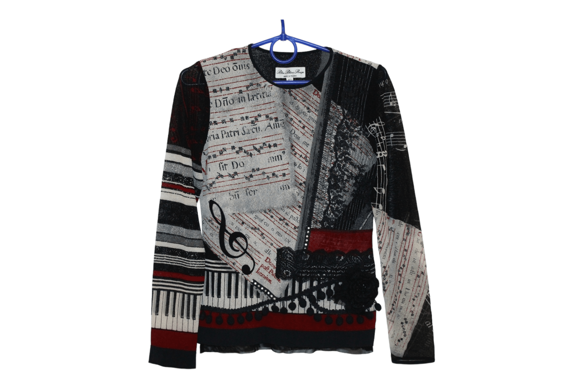 Jean Paul Gaultier 💥Bleu Blanc Rouge mesh top. Jean Paul Gaultier style. Size M / US 6-8 / IT 42-44 - 1 Thumbnail