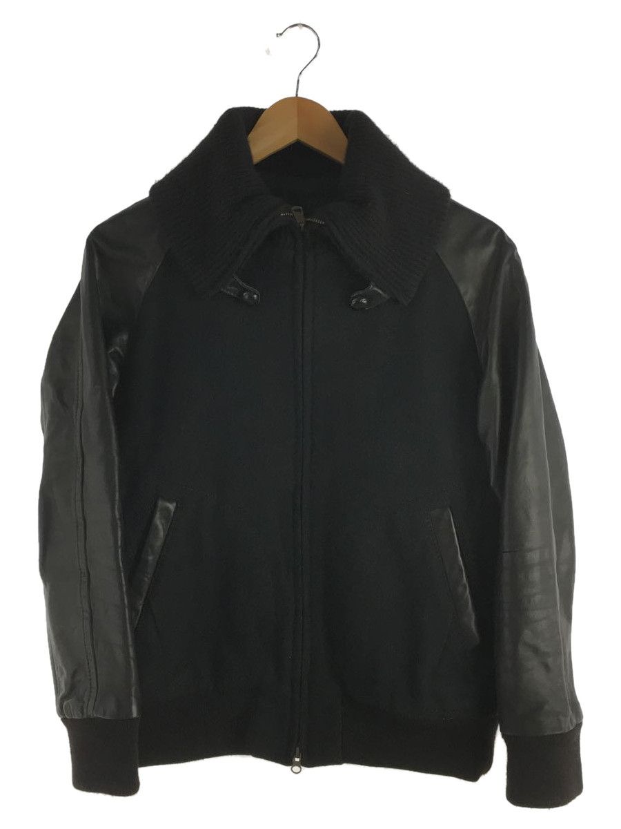 Jacket Black Wool Plain Zip up
