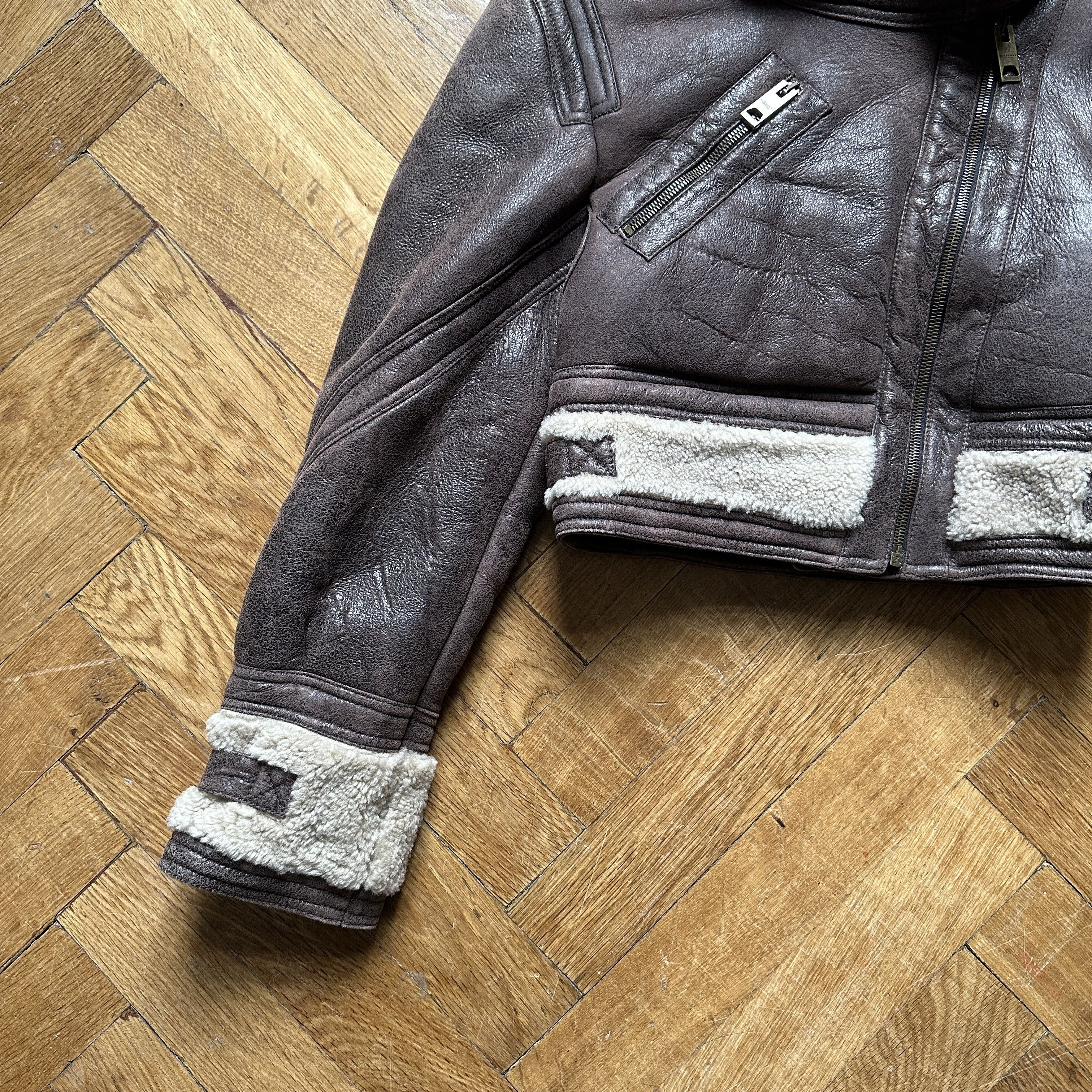 Burberry Prorsum FW10 Shearling Leather Aviator Cropped Jacket Size S / US 4 / IT 40 - 4 Thumbnail