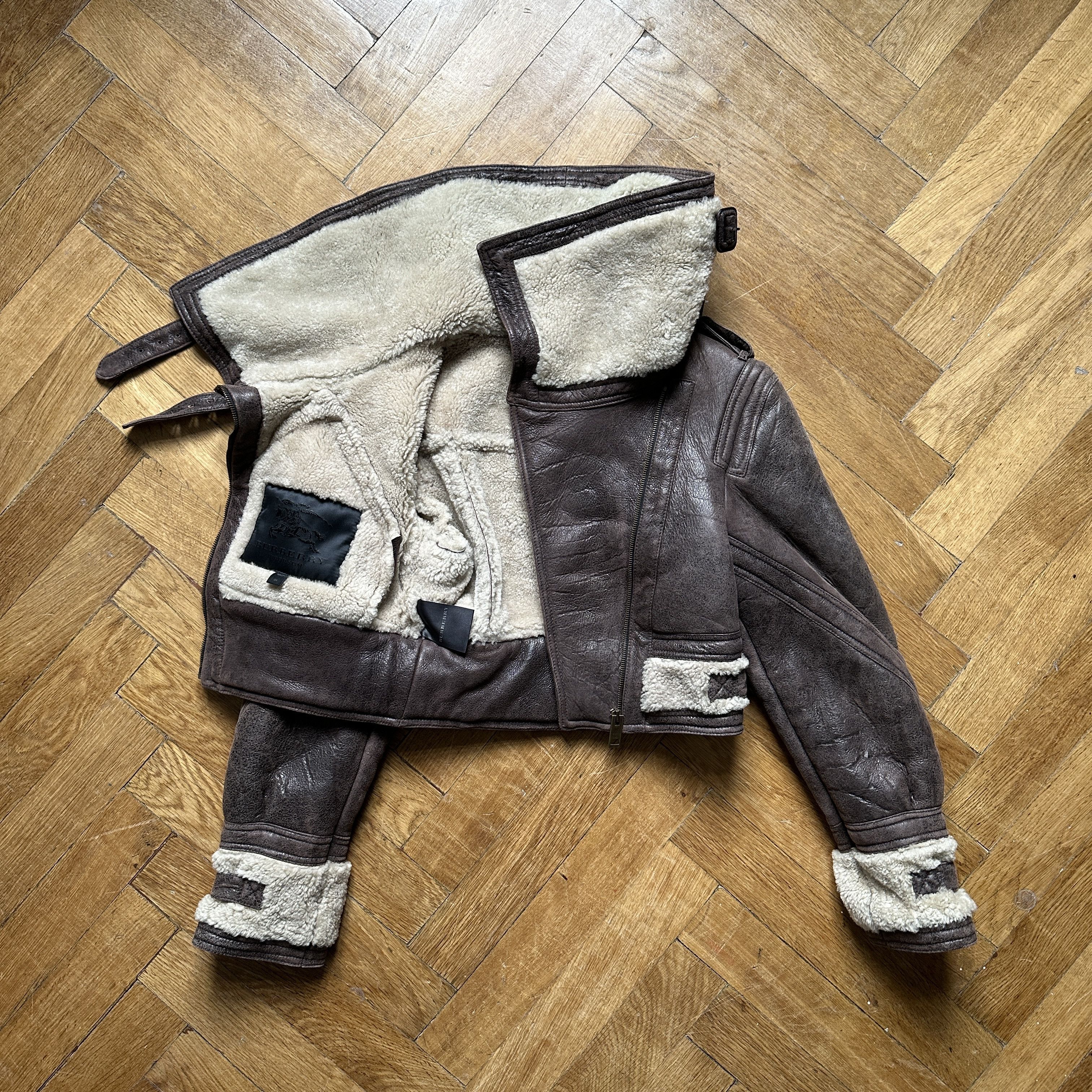 Burberry Prorsum FW10 Shearling Leather Aviator Cropped Jacket Size S / US 4 / IT 40 - 6 Thumbnail