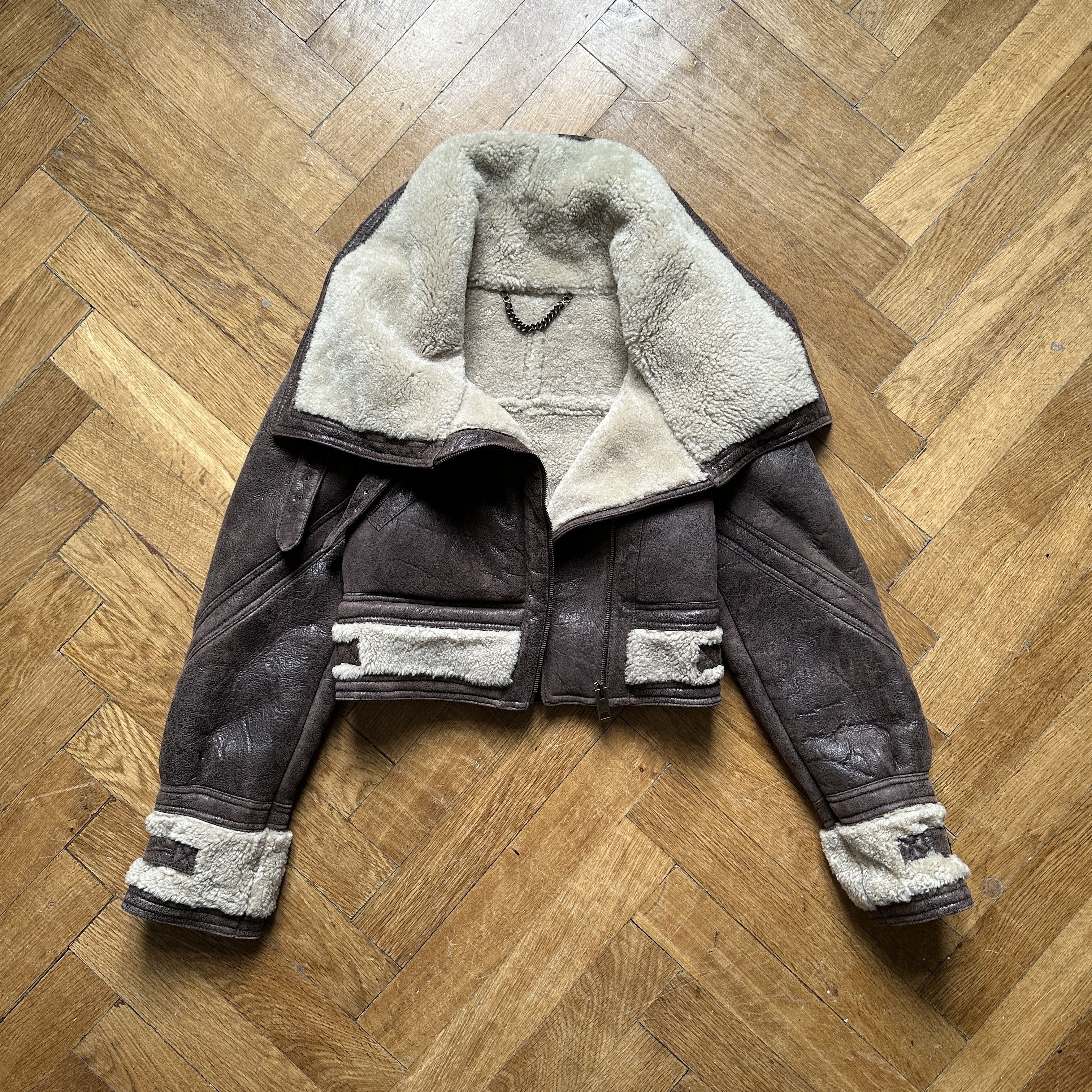 Burberry Prorsum FW10 Shearling Leather Aviator Cropped Jacket Size S / US 4 / IT 40 - 5 Thumbnail