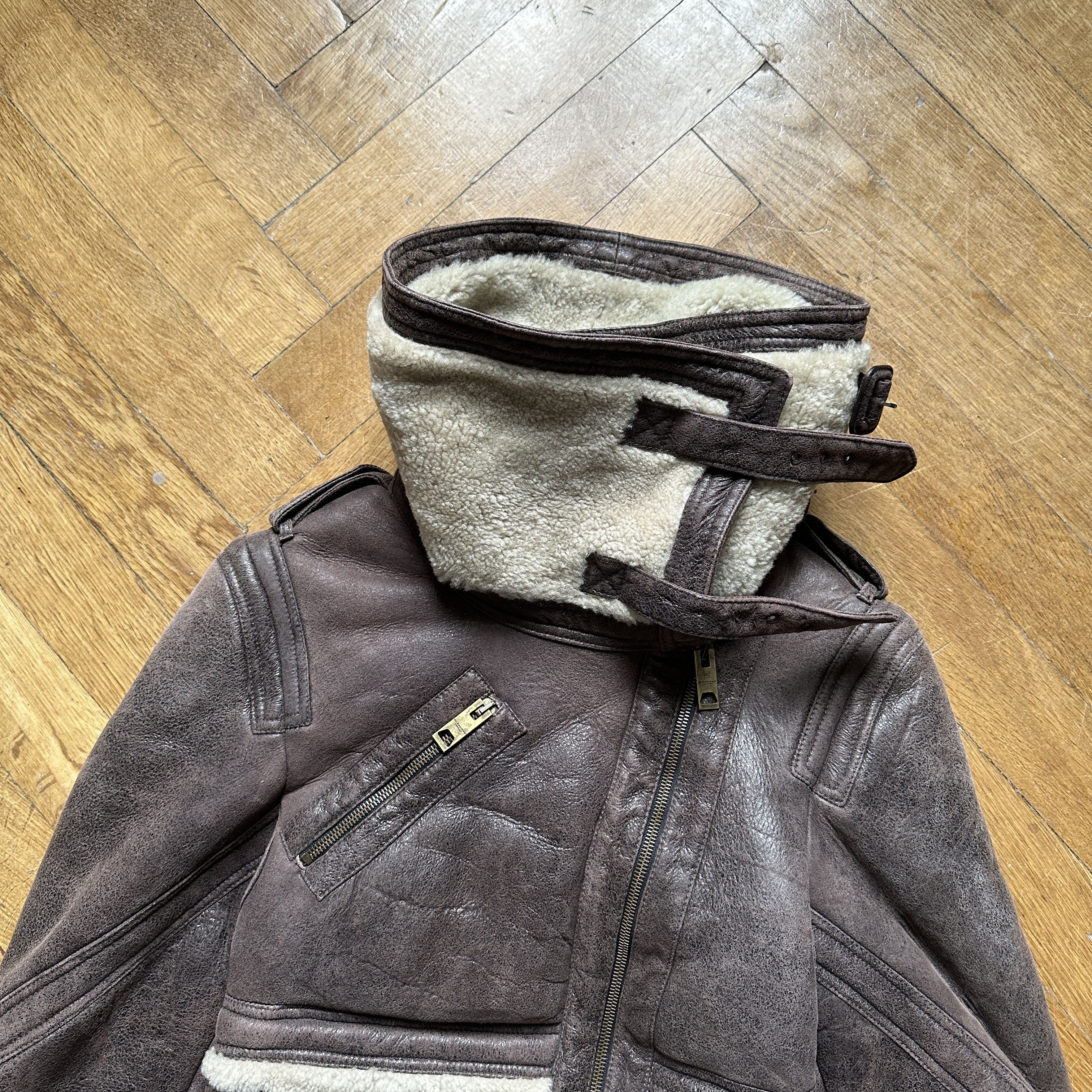 Burberry Prorsum FW10 Shearling Leather Aviator Cropped Jacket Size S / US 4 / IT 40 - 3 Thumbnail