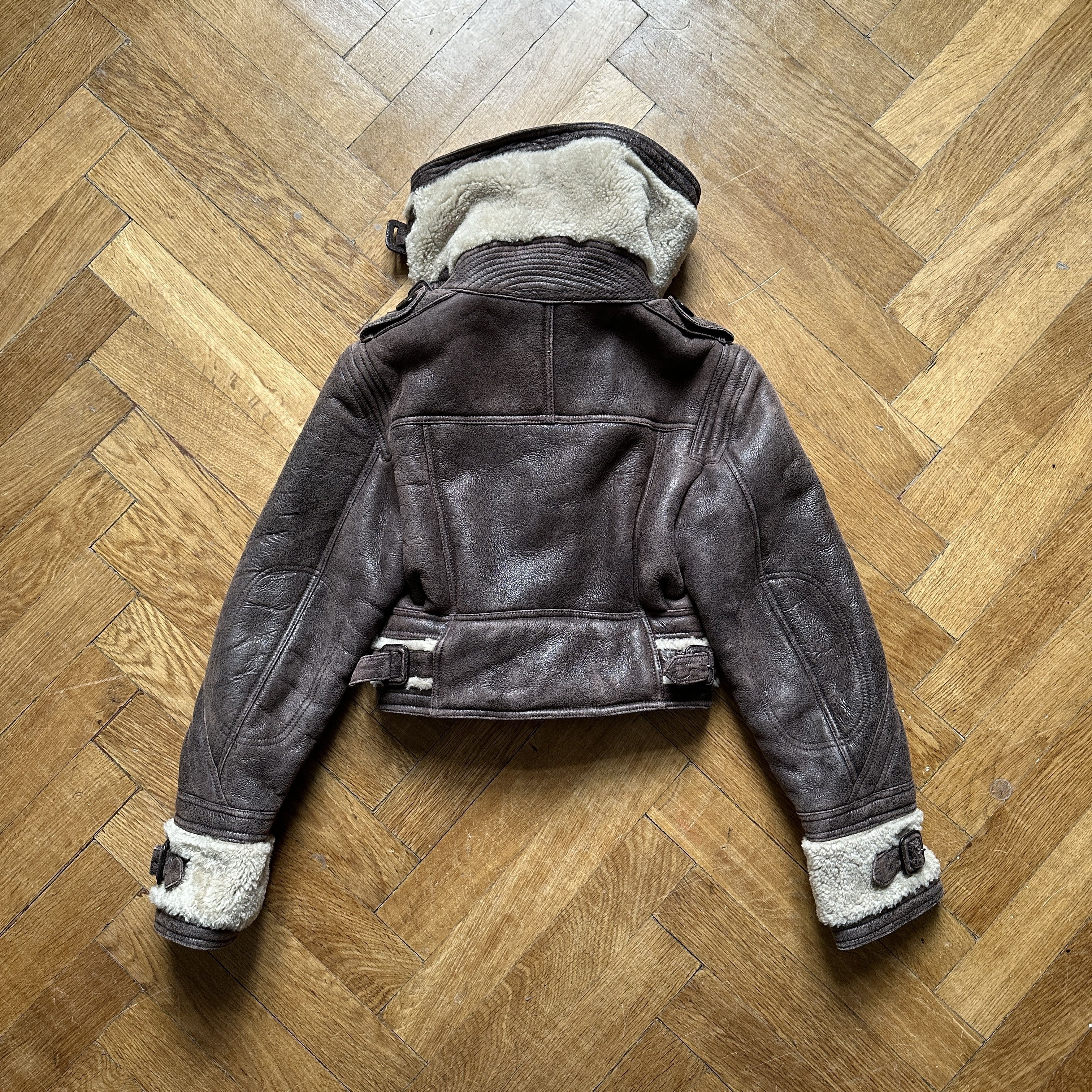 Burberry Prorsum FW10 Shearling Leather Aviator Cropped Jacket Size S / US 4 / IT 40 - 2 Thumbnail