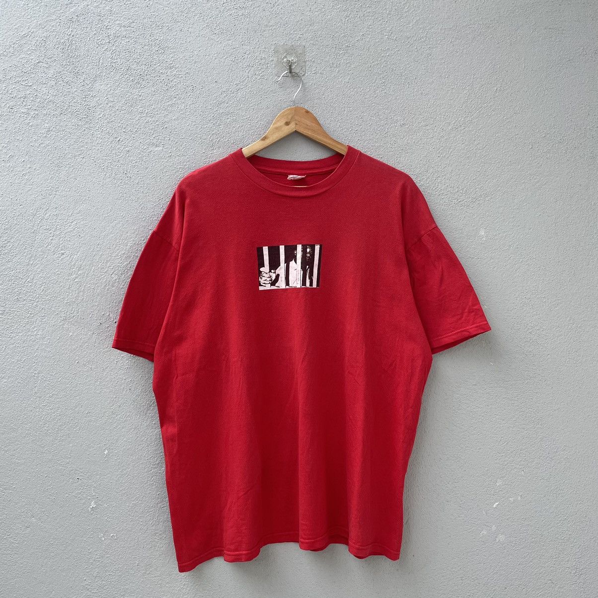 image of Malcolm x X Seditionaries Vintage Martin Luther King Prison Raptee in Red, Men's (Size XL)