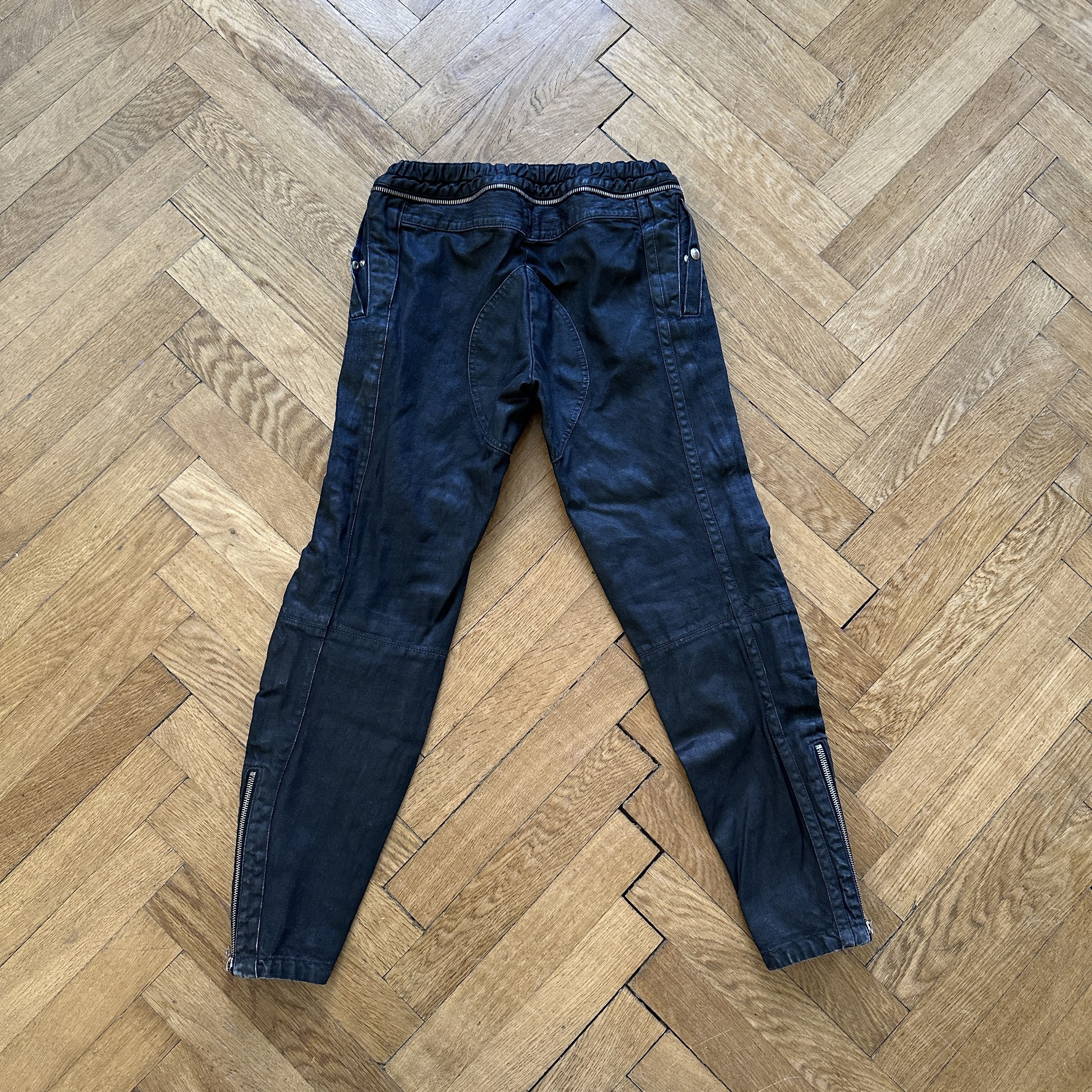 Dries Van Noten FW14 Black Waxed Moto Biker Pants Size US 32 / EU 48 - 2 Thumbnail