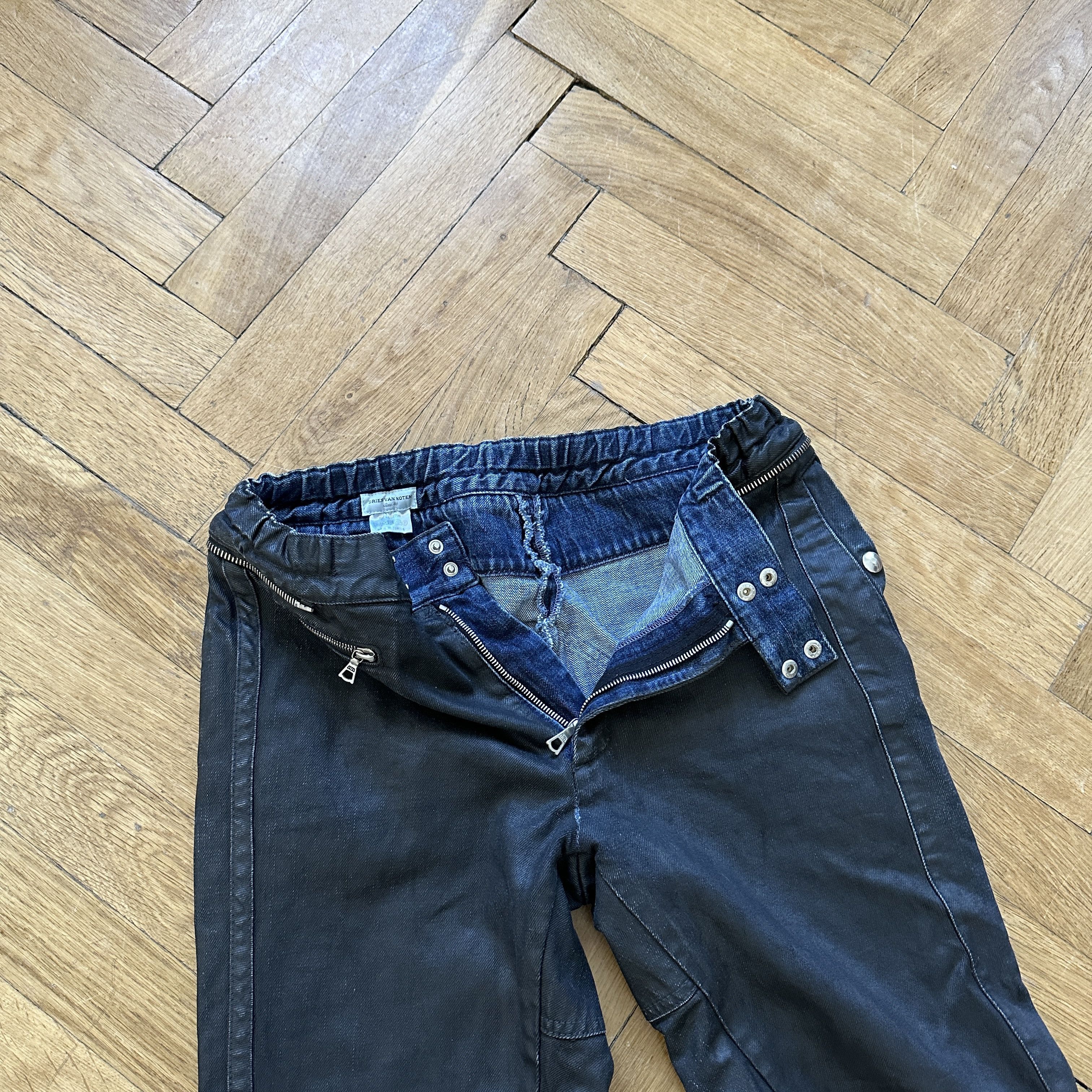 Dries Van Noten FW14 Black Waxed Moto Biker Pants Size US 32 / EU 48 - 4 Thumbnail