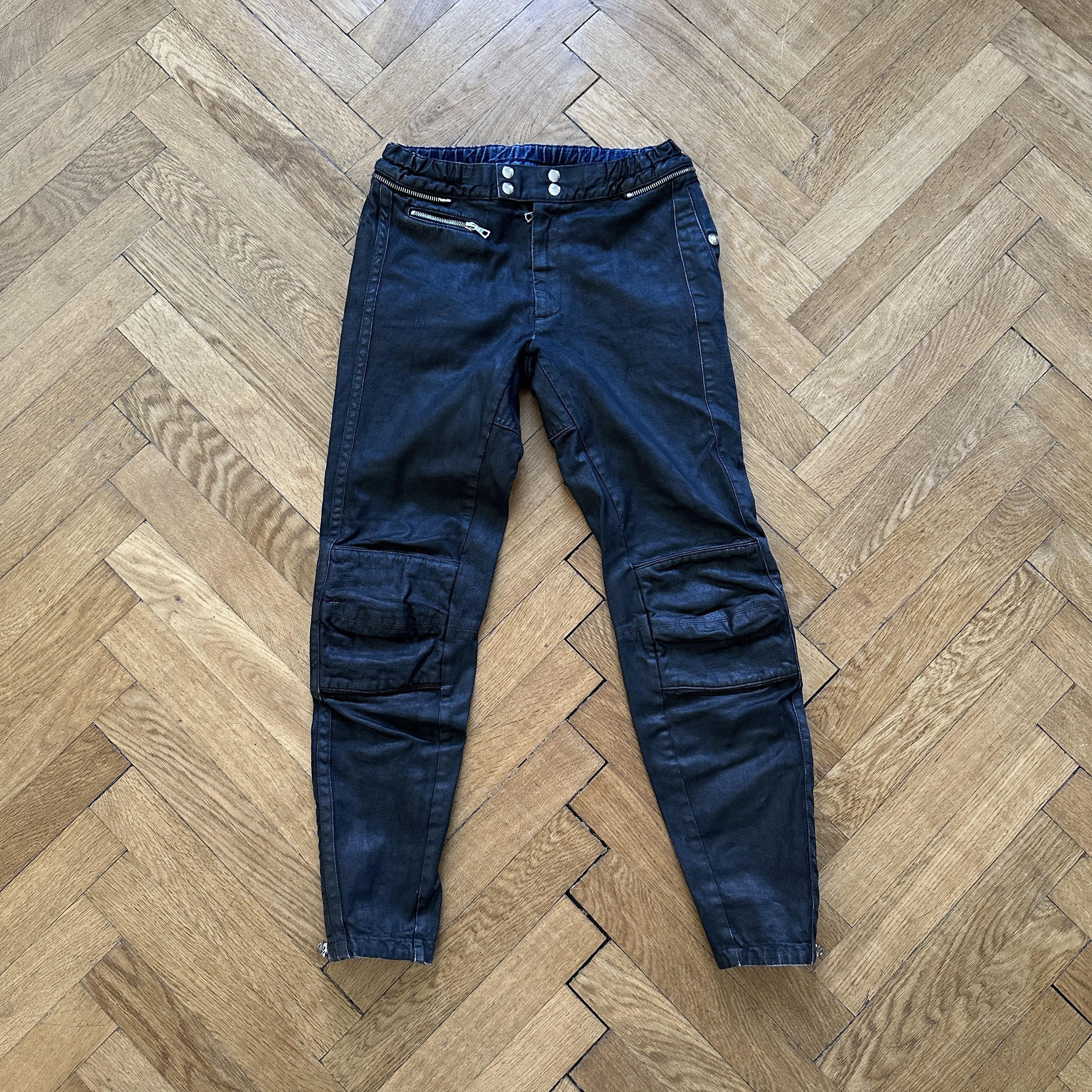 Dries Van Noten FW14 Black Waxed Moto Biker Pants Size US 32 / EU 48 - 1 Thumbnail