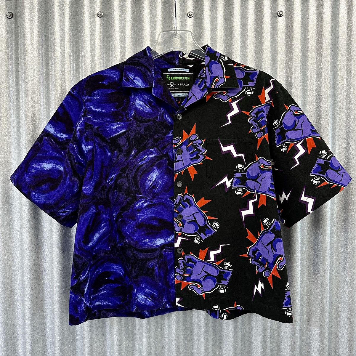 Prada Prada F/W’19 Frankenstein Double Match Bowling Shirt Grailed