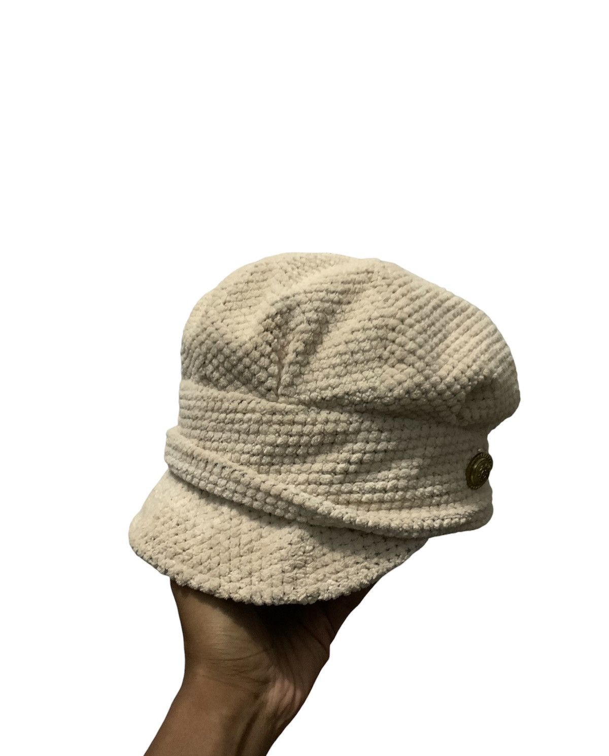 image of Seditionaries Newsboy Fur Hat Japan Avant Garde By Passage Mignon in Cream, Men's