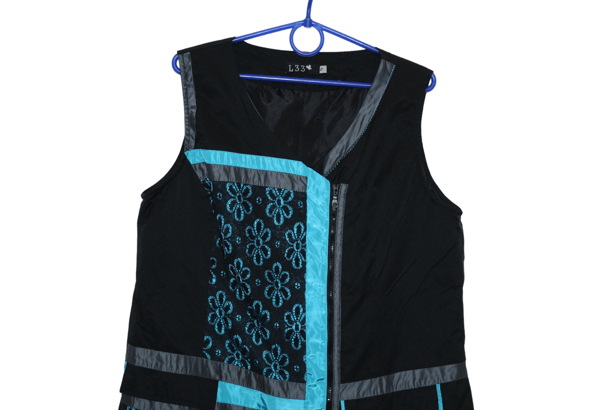 Beauty Beast L33 Paris zip up sleeveless long line Steampunk Vest Size M / US 6-8 / IT 42-44 - 3 Thumbnail
