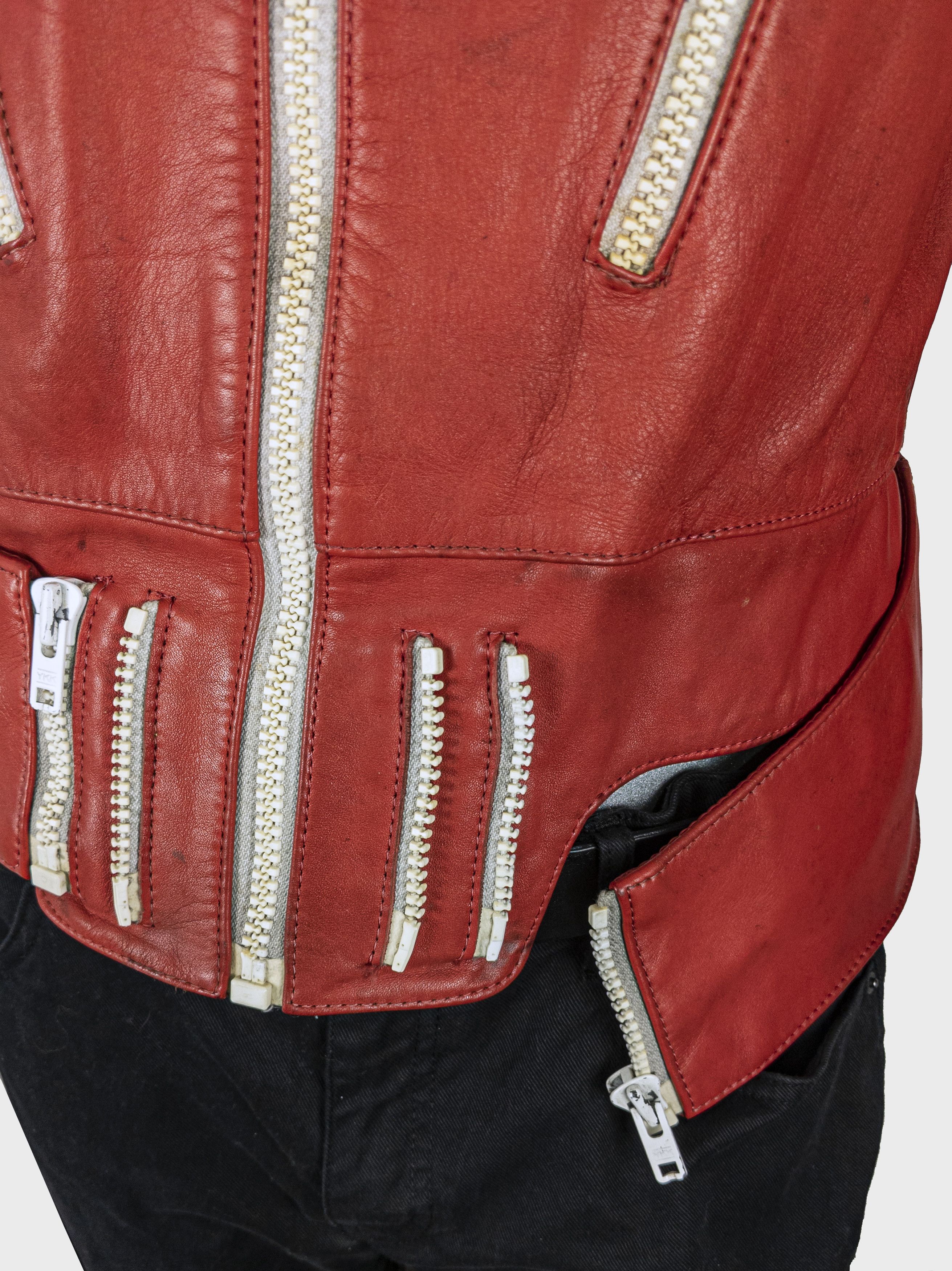 Hein Gericke Vintage HEIN GERICKE Red Leather Motorcycle Biker Jacket 80s Size US M / EU 48-50 / 2 - 12 Thumbnail