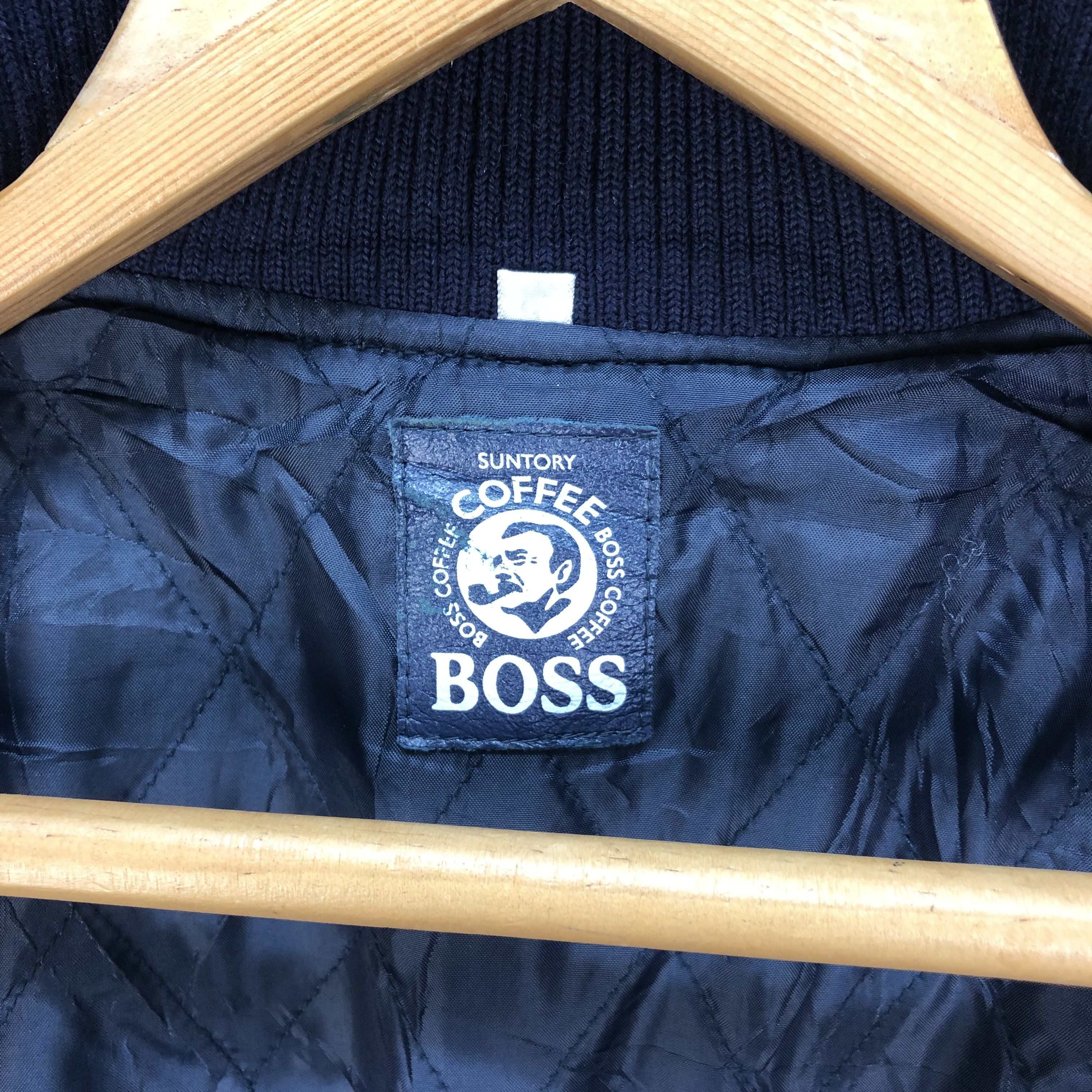Japanese Brand SUNTORY COFFEE BOSS WOOL LEATHER VARSITY #5411-189 Size US L / EU 52-54 / 3 - 11 Thumbnail