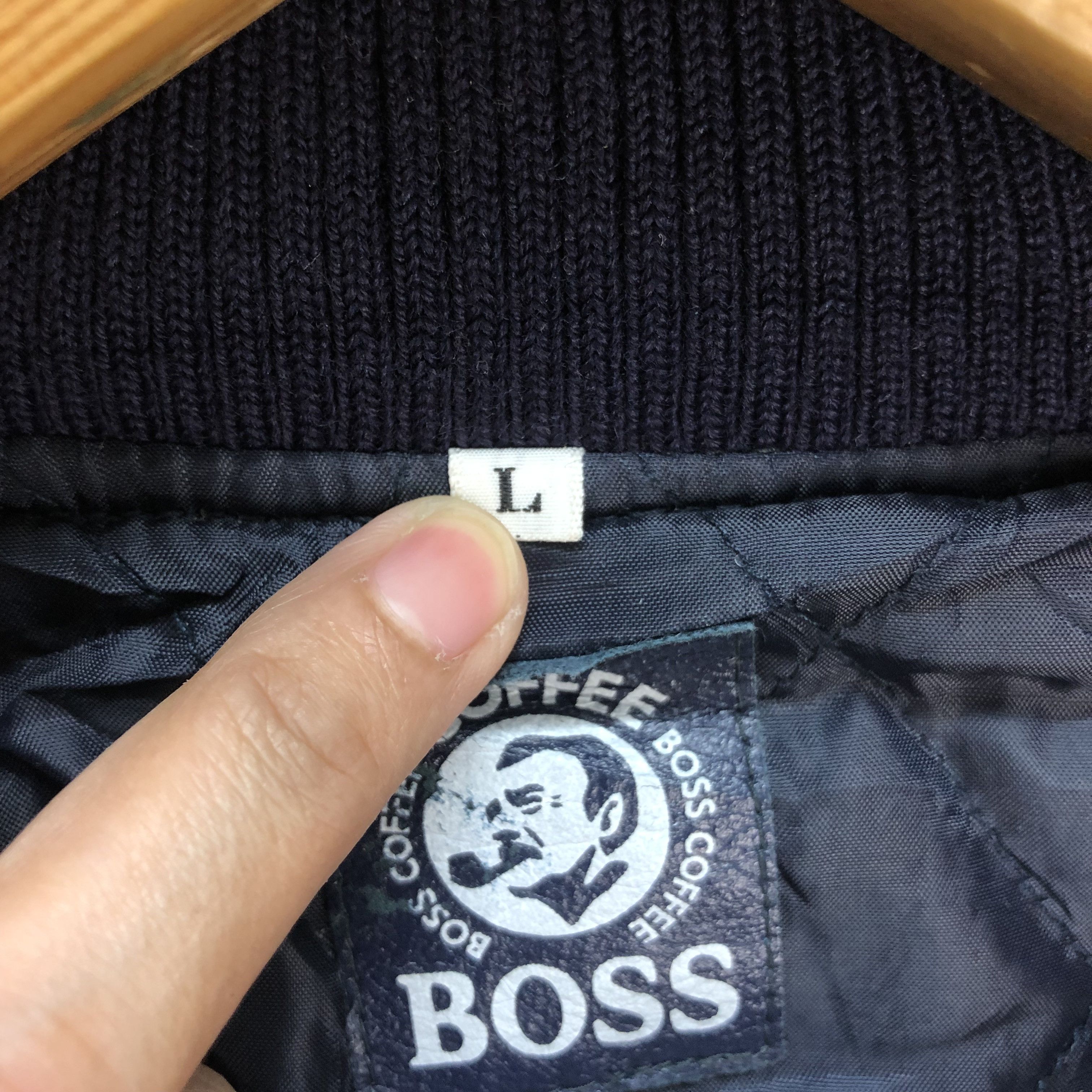 Japanese Brand SUNTORY COFFEE BOSS WOOL LEATHER VARSITY #5411-189 Size US L / EU 52-54 / 3 - 12 Thumbnail