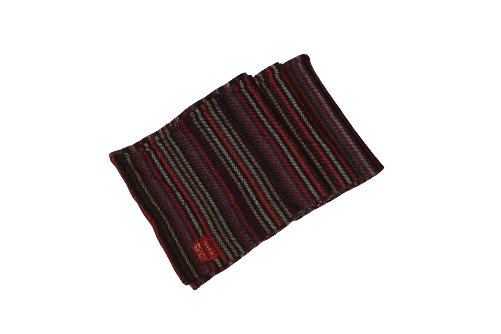Homespun Knitwear MIA ZIA handcraft multicolour striped intarsia wool scarf Size ONE SIZE - 7 Thumbnail