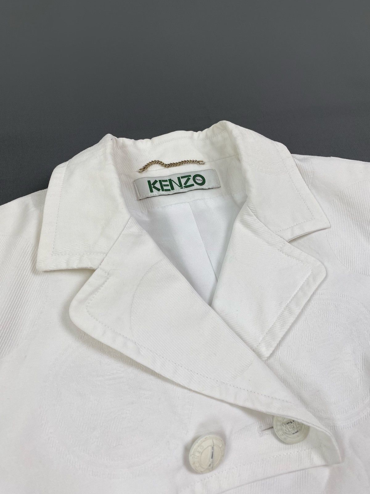 Kenzo Kenzo Paris Monogram White Women’s Blazer Jacket Size S / US 4 / IT 40 - 3 Thumbnail