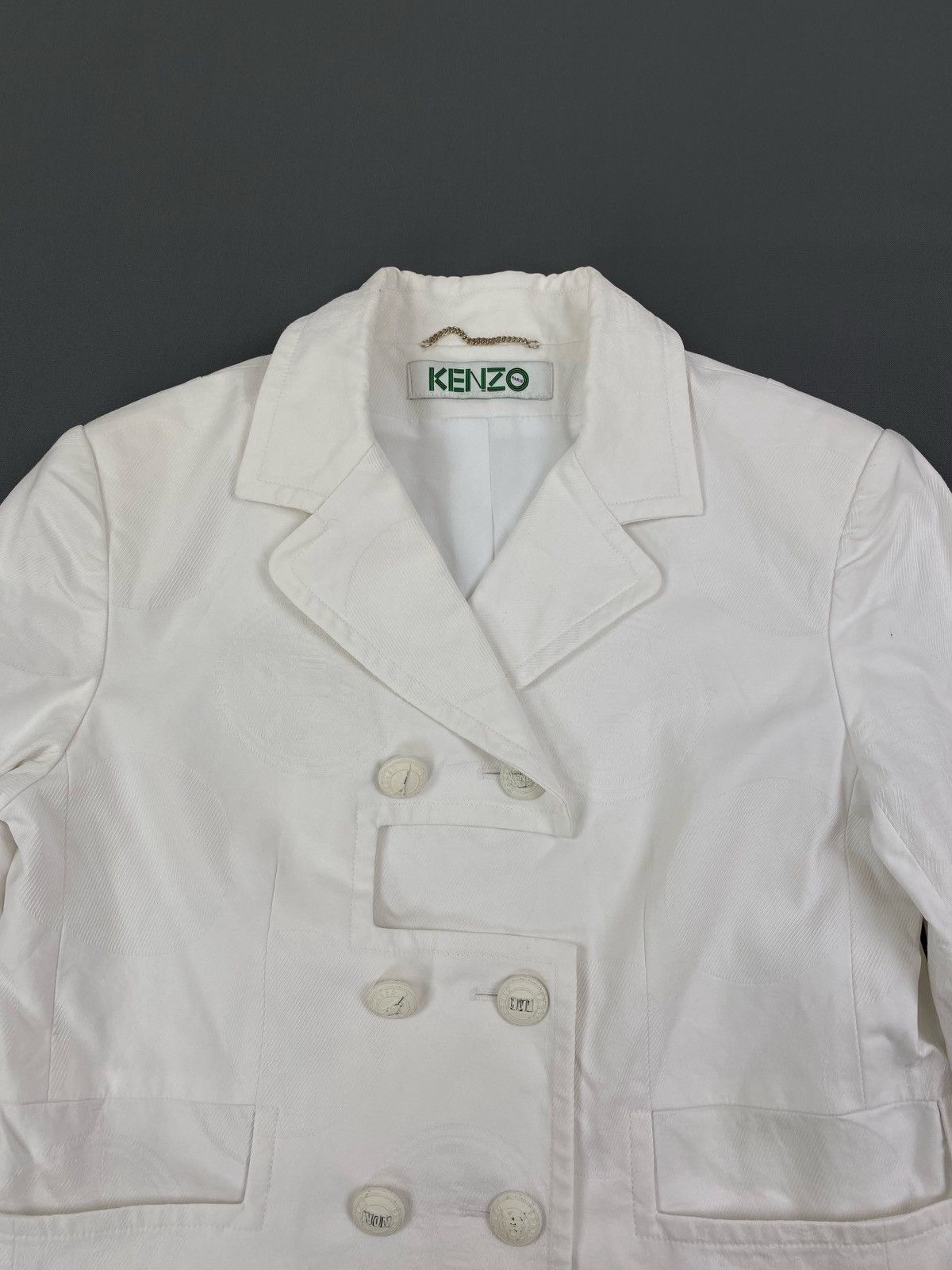 Kenzo Kenzo Paris Monogram White Women’s Blazer Jacket Size S / US 4 / IT 40 - 2 Thumbnail