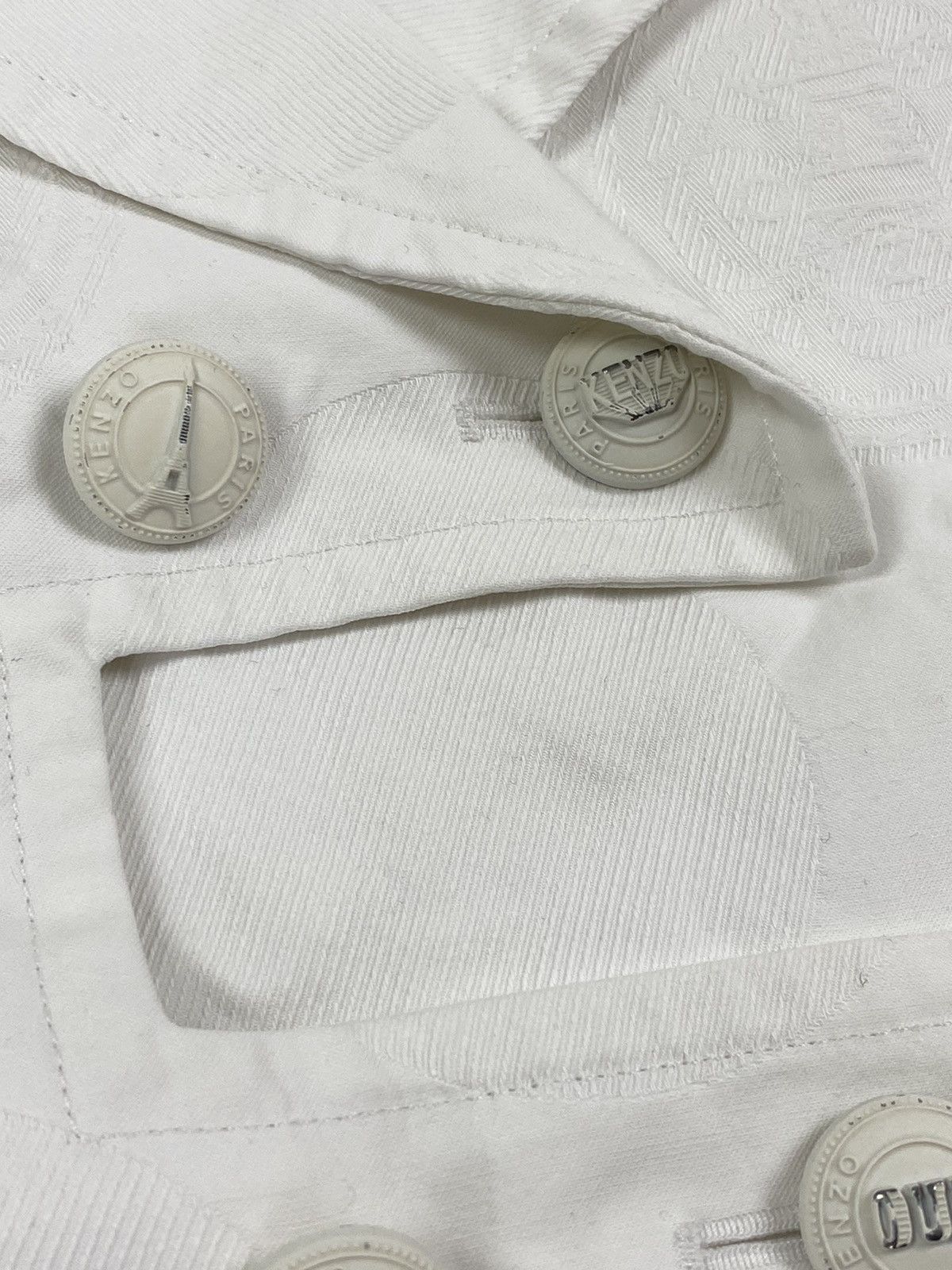 Kenzo Kenzo Paris Monogram White Women’s Blazer Jacket Size S / US 4 / IT 40 - 8 Thumbnail