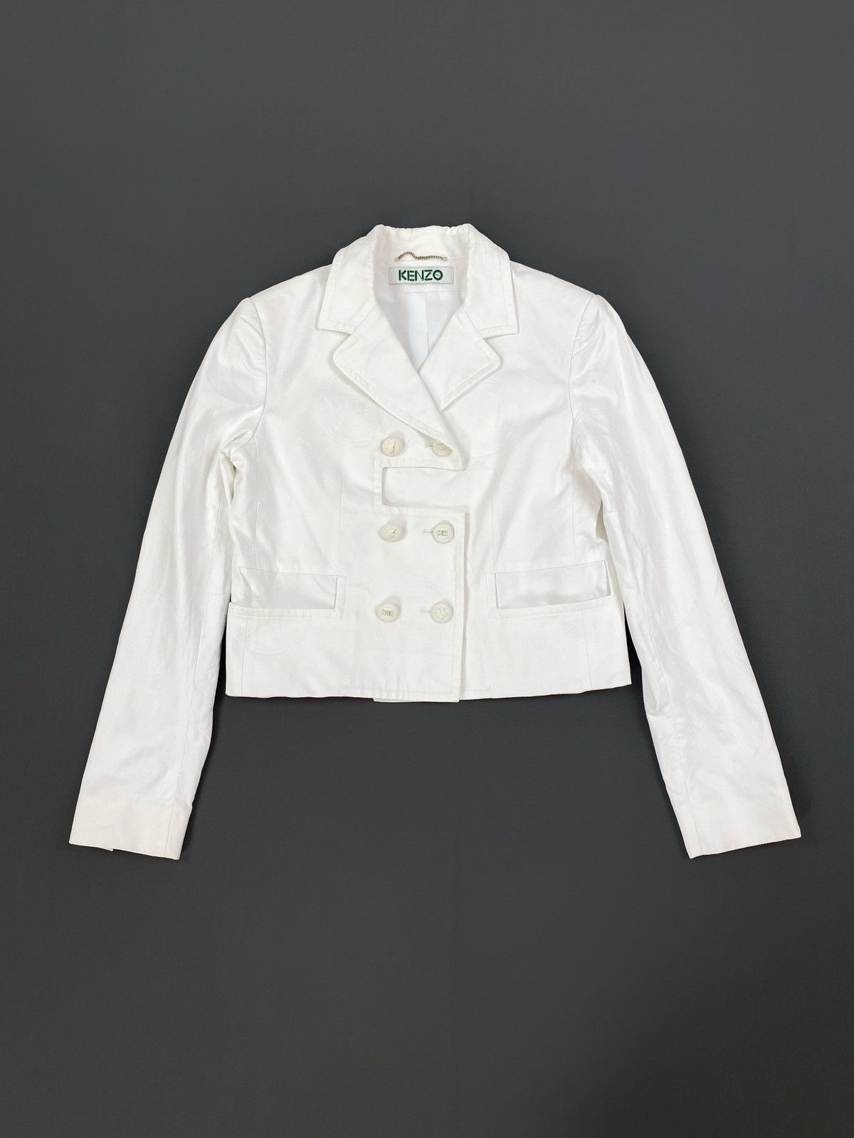Kenzo Kenzo Paris Monogram White Women’s Blazer Jacket Size S / US 4 / IT 40 - 1 Thumbnail