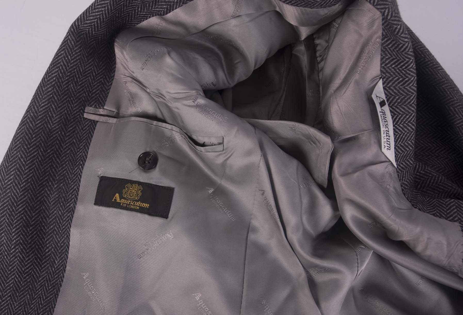 Aquascutum Aquascutum Jacket Gray Herringbone Size 40 Size 40R - 3 Thumbnail