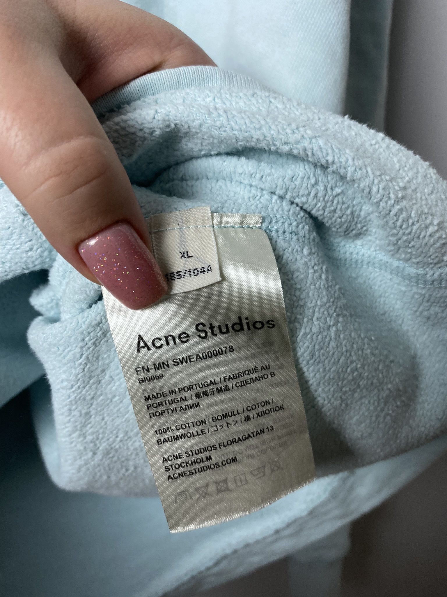 Acne Studios Acne Studios Powder Blue reverse logo hoodie Size US XL / EU 56 / 4 - 6 Thumbnail