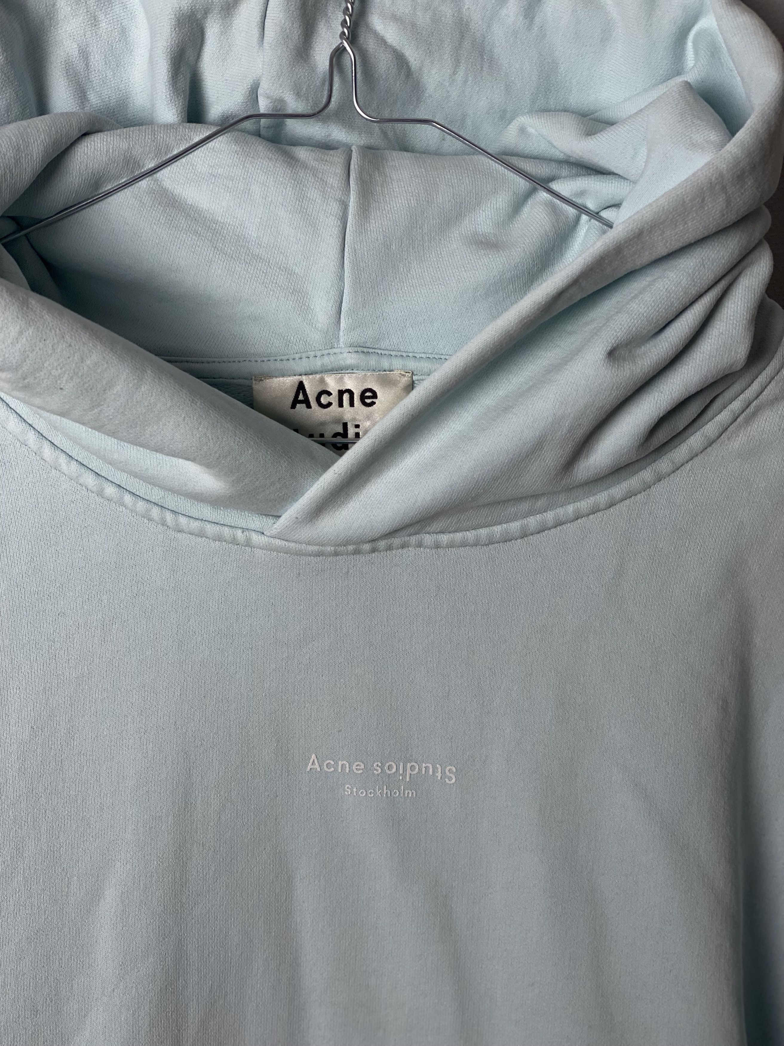 Acne Studios Acne Studios Powder Blue reverse logo hoodie Size US XL / EU 56 / 4 - 4 Thumbnail