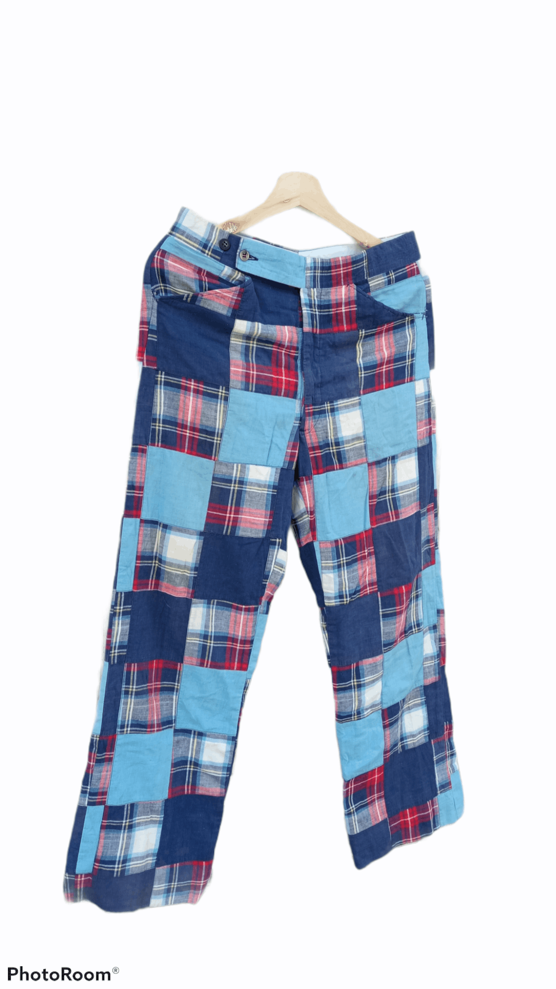 Japanese Brand × Vintage 🔥🔥Vintage Aureus Patchwork Plaid Tartan Pants Size US 30 / EU 46 - 2 Thumbnail