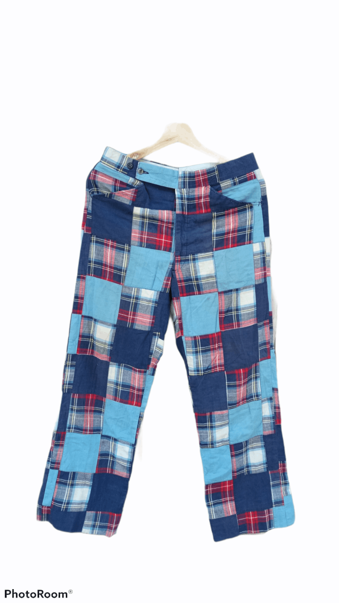 Japanese Brand × Vintage 🔥🔥Vintage Aureus Patchwork Plaid Tartan Pants Size US 30 / EU 46 - 1 Thumbnail