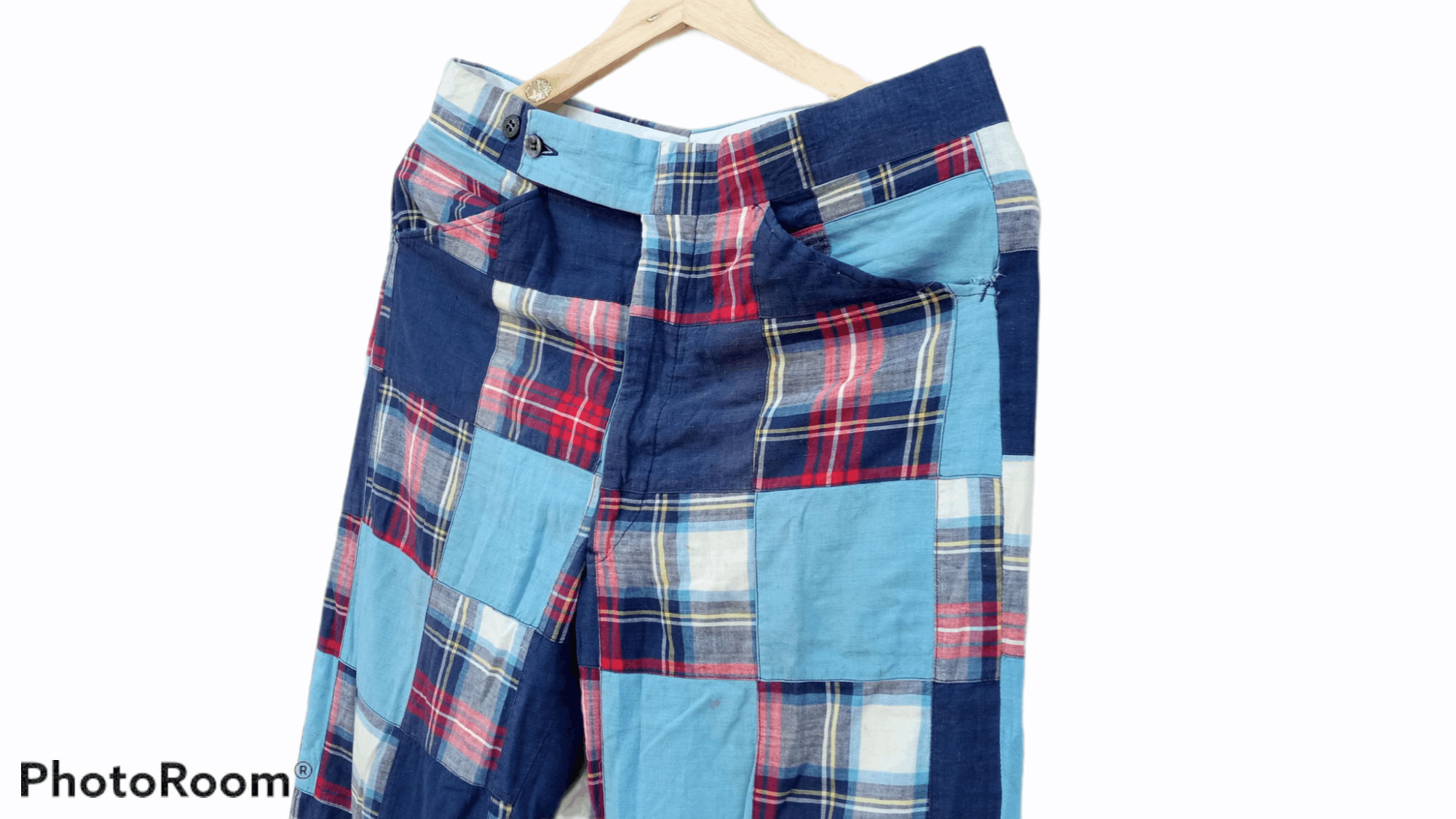 Japanese Brand × Vintage 🔥🔥Vintage Aureus Patchwork Plaid Tartan Pants Size US 30 / EU 46 - 11 Thumbnail