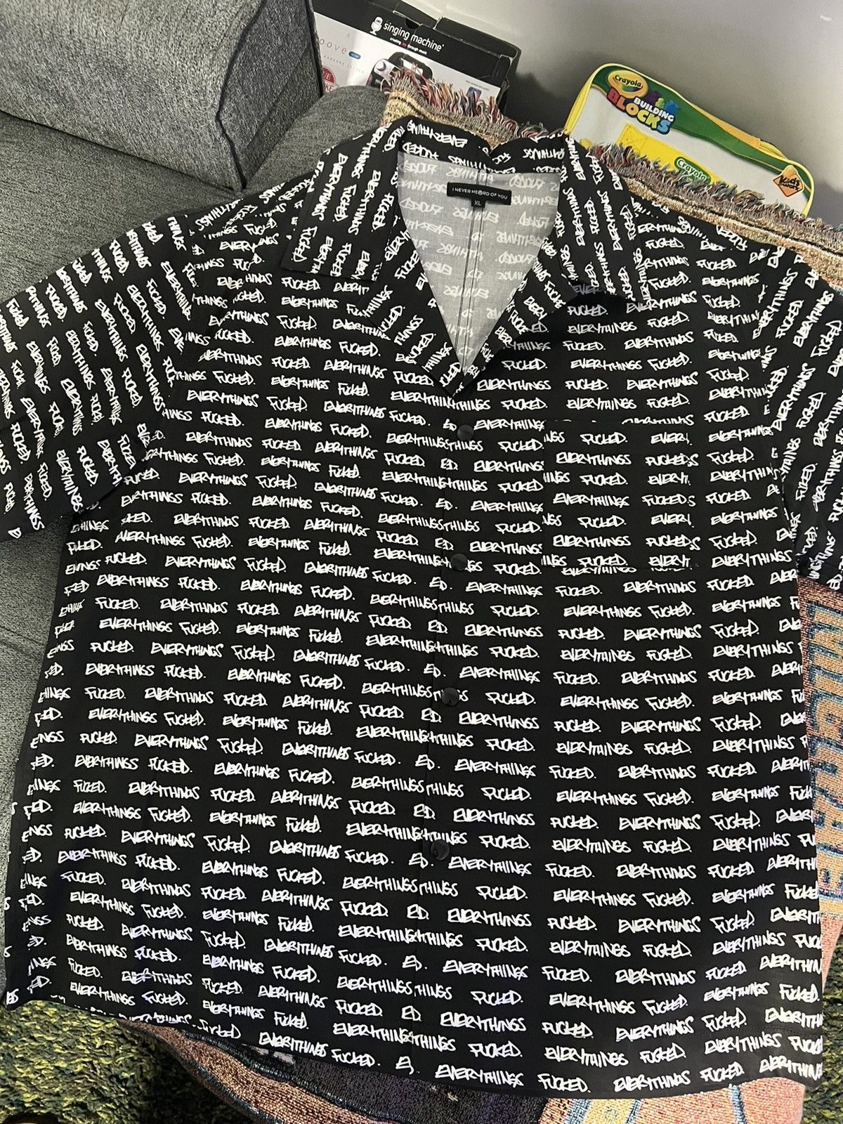 ineverheardofyou Everything’s f*cked nylon button up Size US XL / EU 56 / 4 - 1 Thumbnail