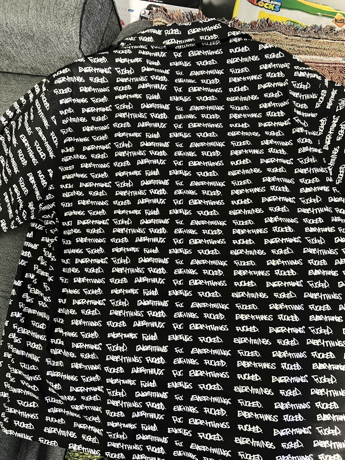 ineverheardofyou Everything’s f*cked nylon button up Size US XL / EU 56 / 4 - 7 Thumbnail