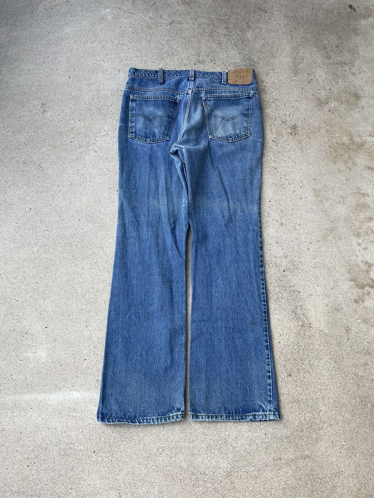 Vintage 80s Levi's 517 Orange Tab Flare Bootcut Jeans 33x31