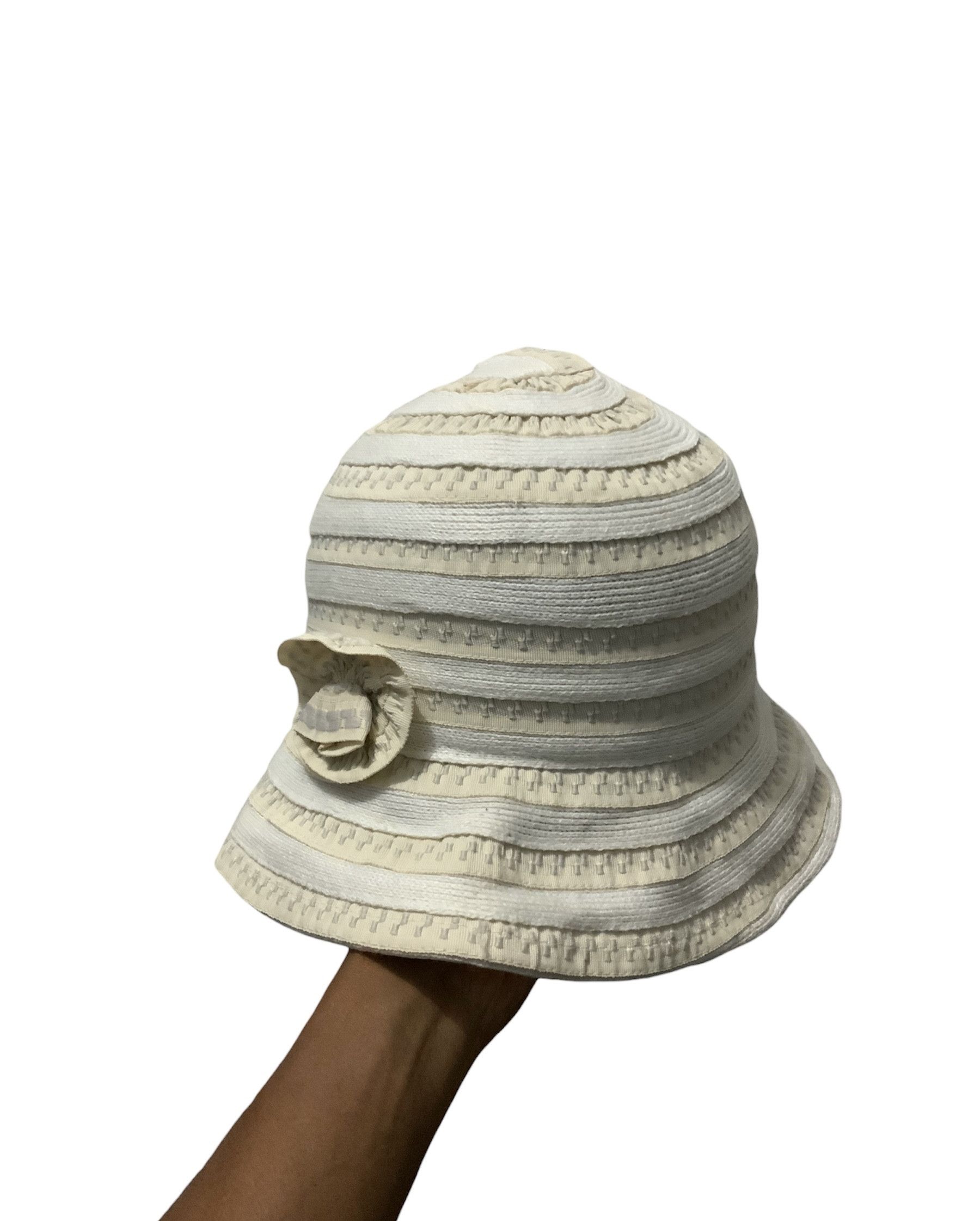 image of Rudolph Valentino Vintage Avant Garde Bucket Hat in White, Men's