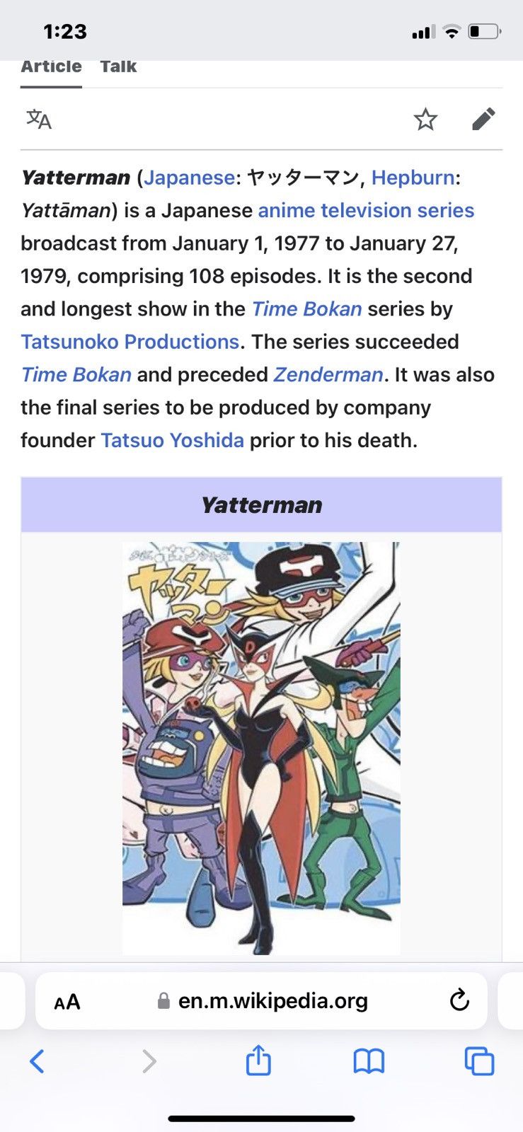 Anime × Cartoon Network × Vintage VINTAGE YATTER MAN Time Bokan Series Anime Tshirt Size US S / EU 44-46 / 1 - 13 Thumbnail