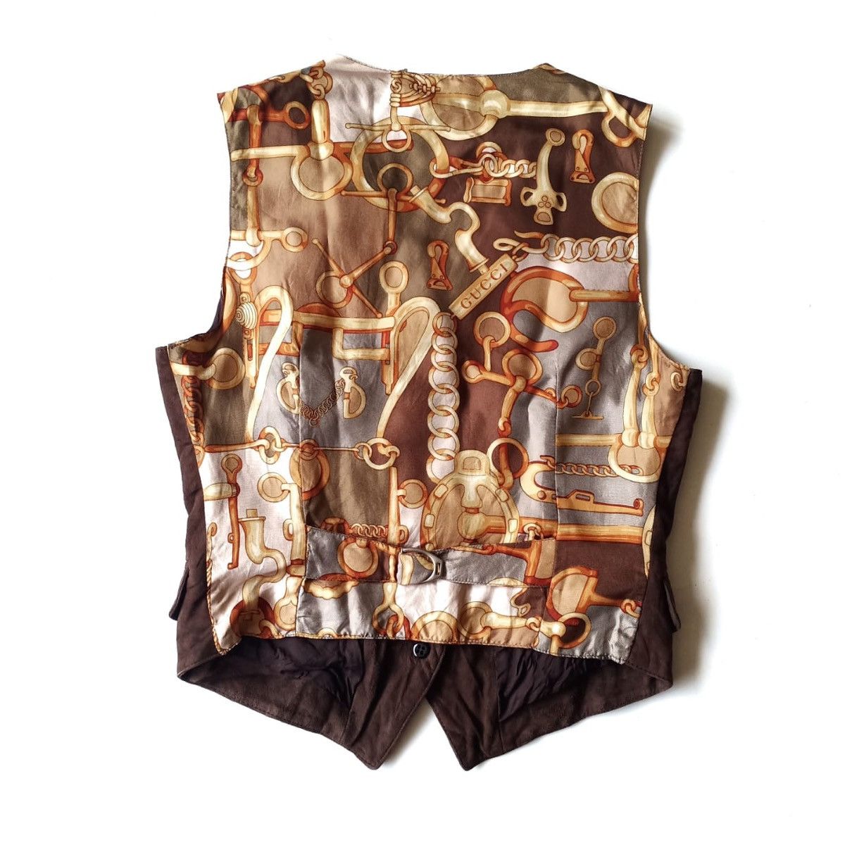 Gucci Vintage Gucci By Tom Ford Leather Silk Print Vest Size US S / EU 44-46 / 1 - 3 Thumbnail