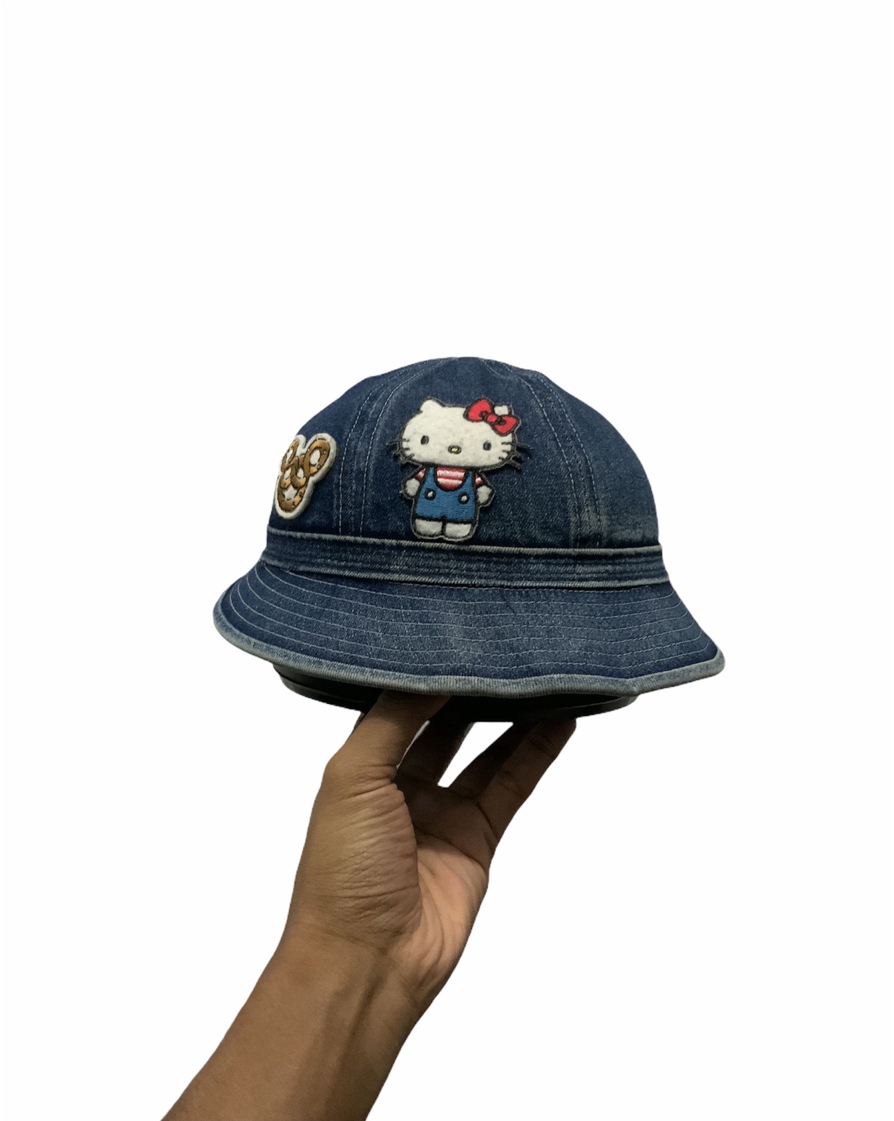 image of Distressed Denim x Seditionaries Denim Doraemon Japan Cartoon Bucket Hat in Blue Denim, Men's