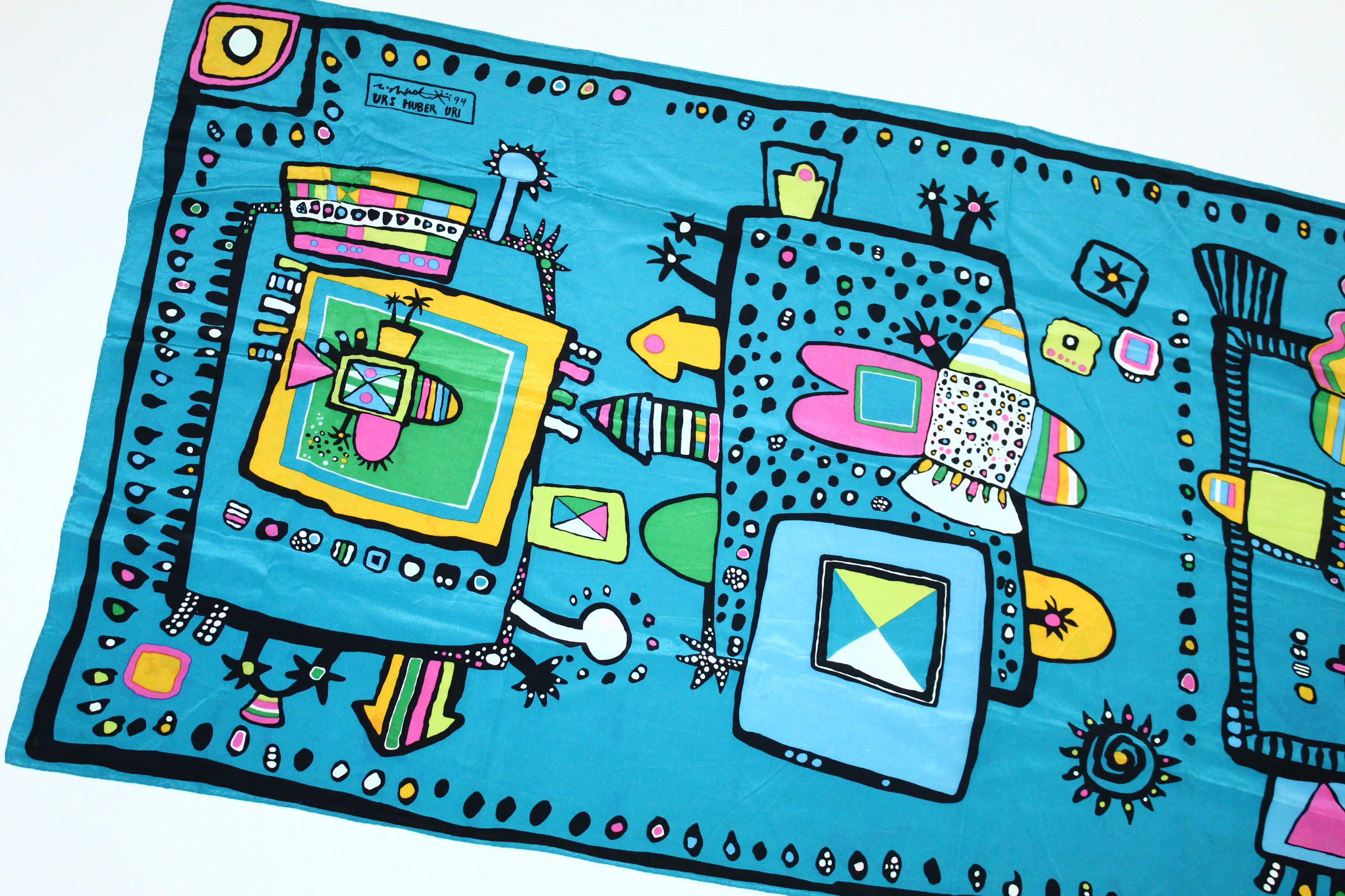 Other Urs Uri Huber Original Numbered & Signed Artwork Silk Scarf Size ONE SIZE - 11 Thumbnail