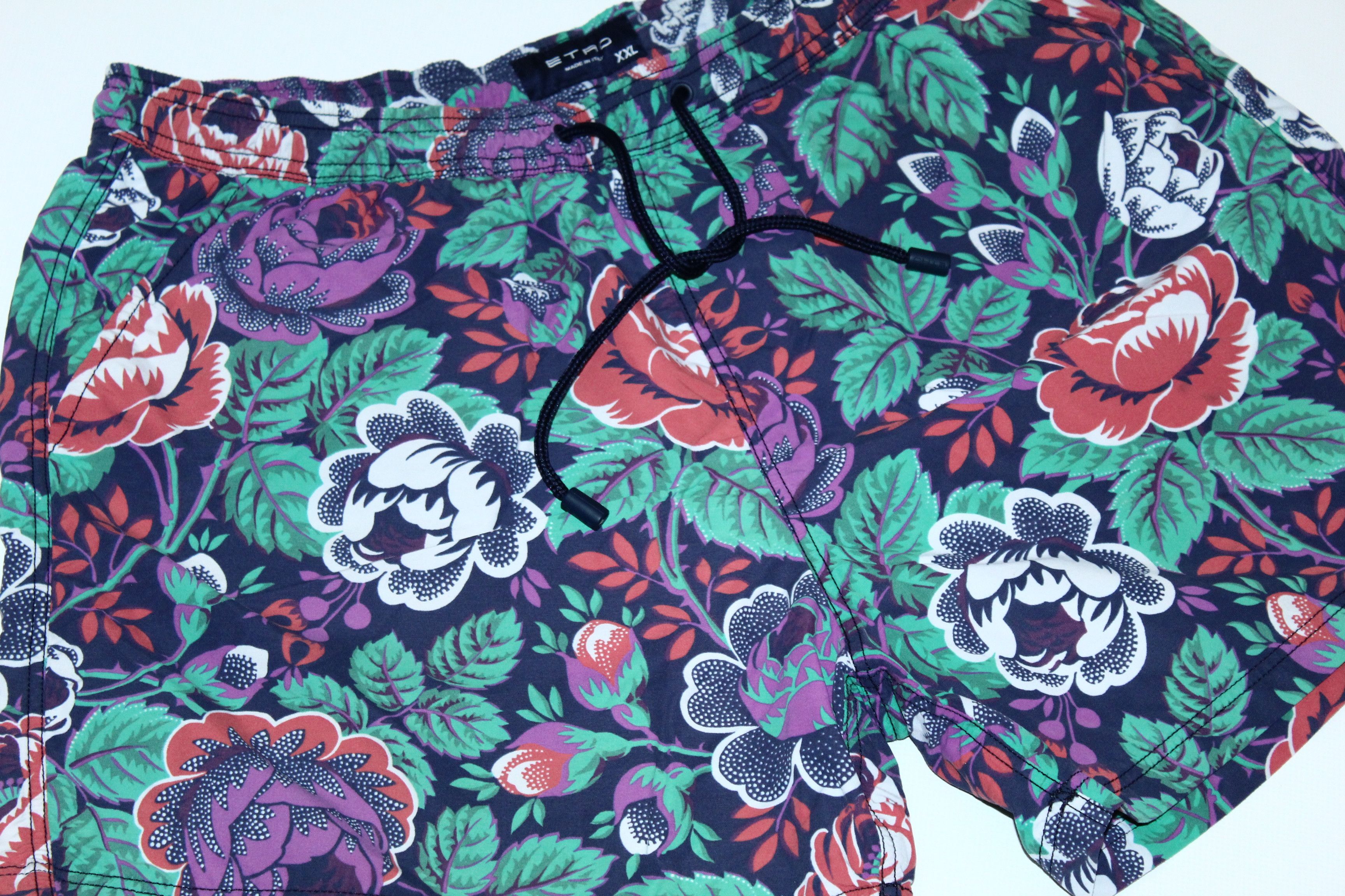 Etro Etro Milano Luxury Floral Printed Nylon Shorts Size US 36 / EU 52 - 2 Thumbnail
