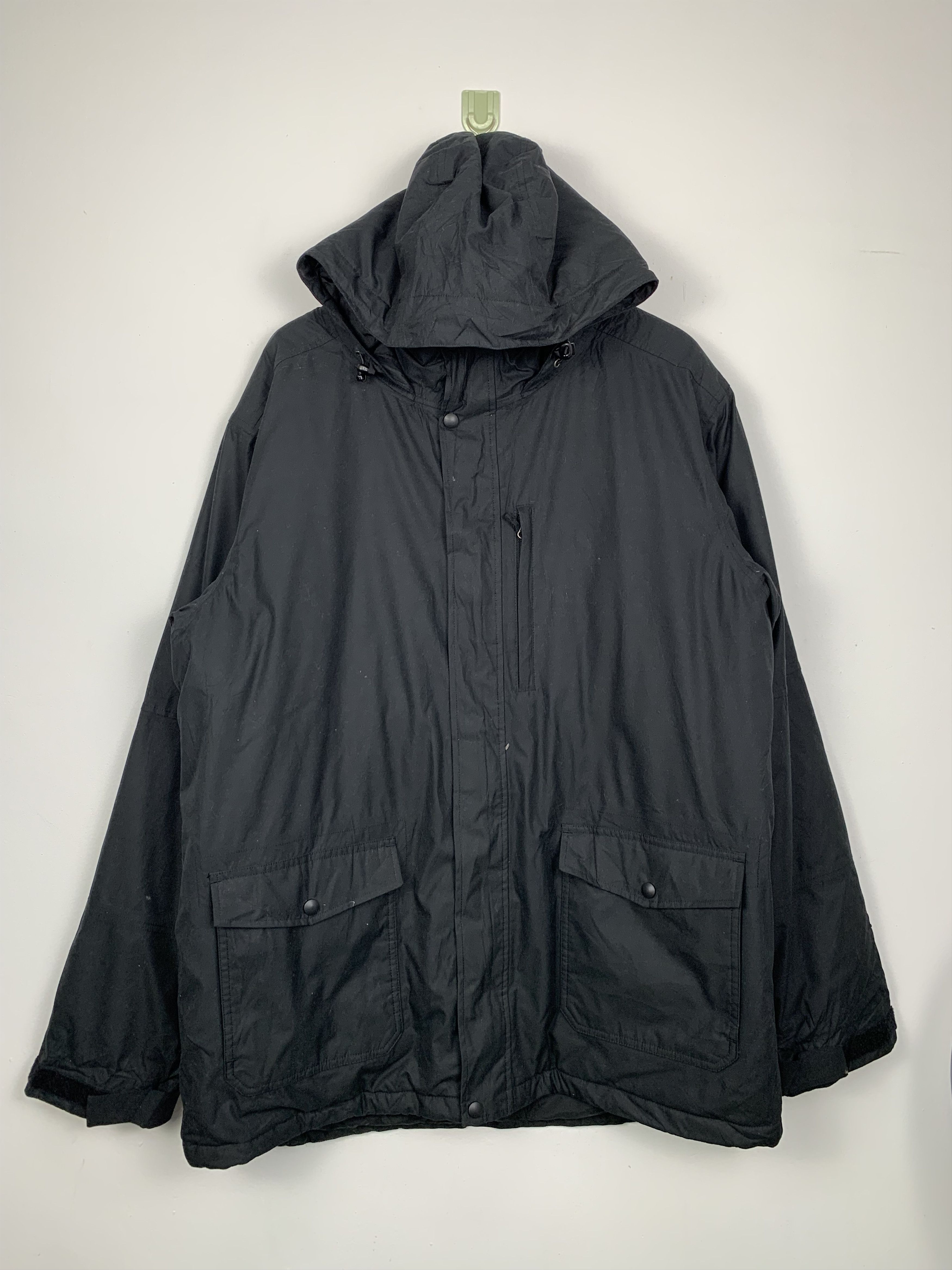 image of Vintage Alpine Design Windbreaker Hooded in Black, Men's (Size Large)